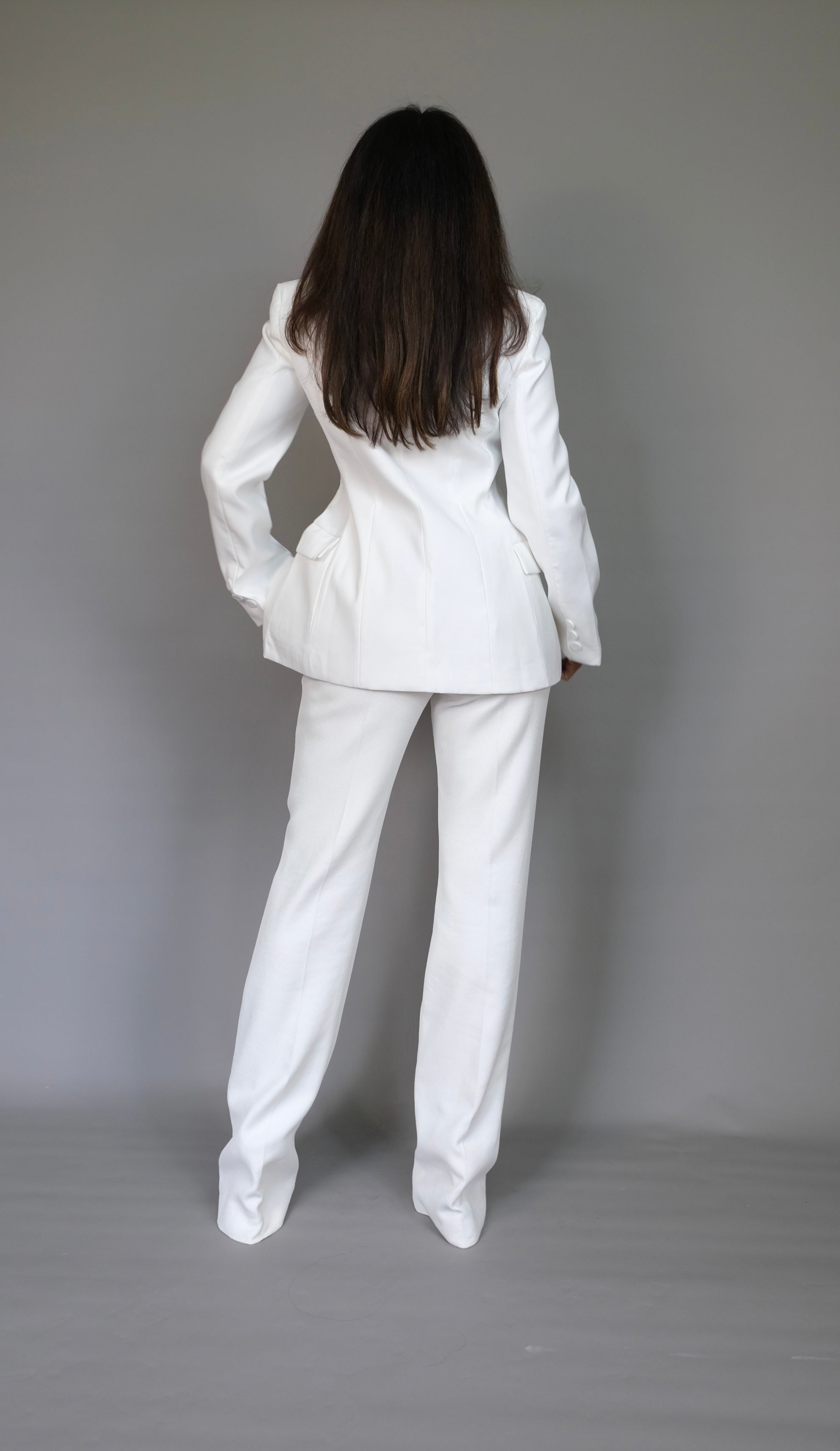 Nina ivory hourglass blazer