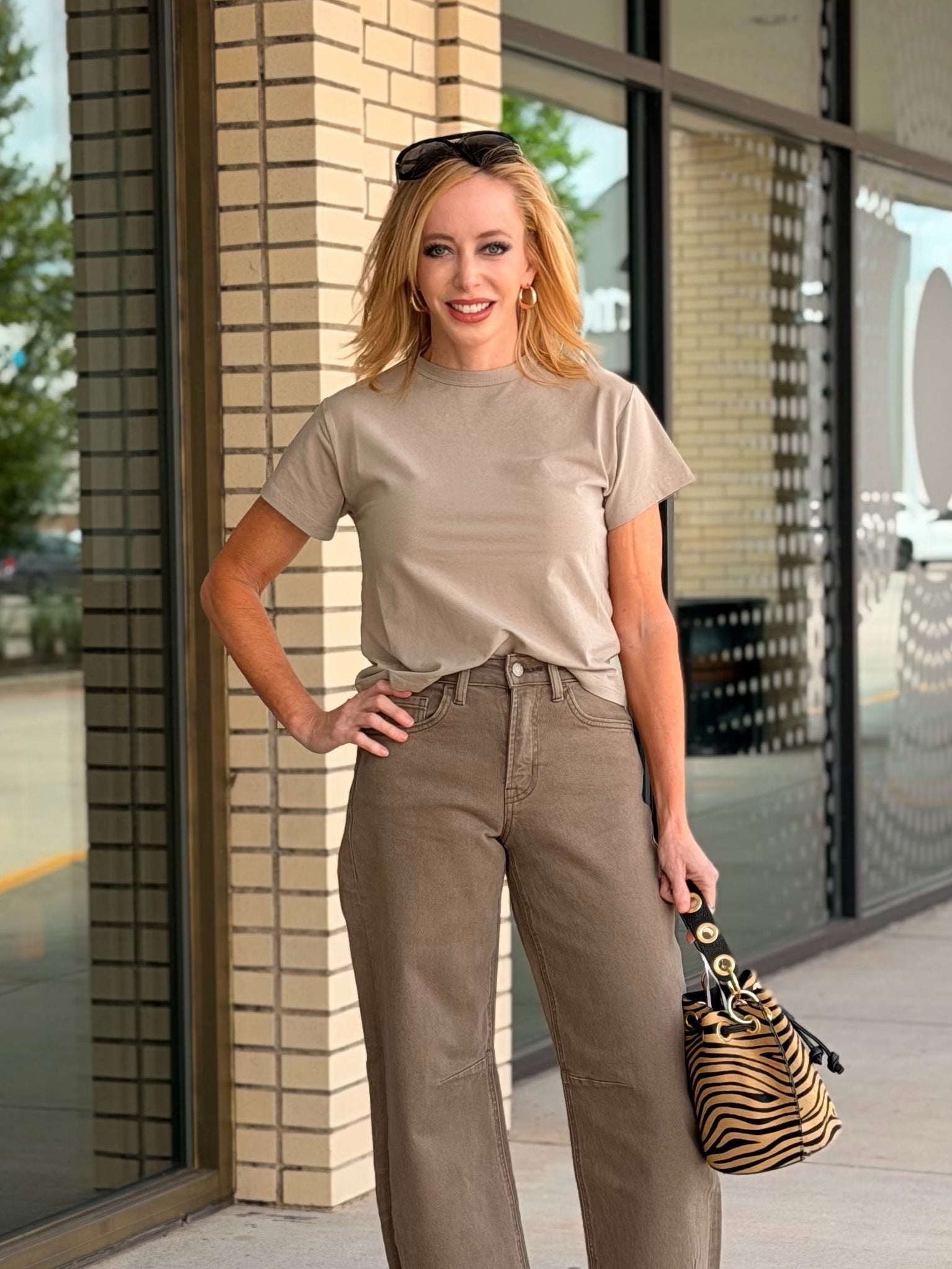 Sydney taupe crewneck t-shirt