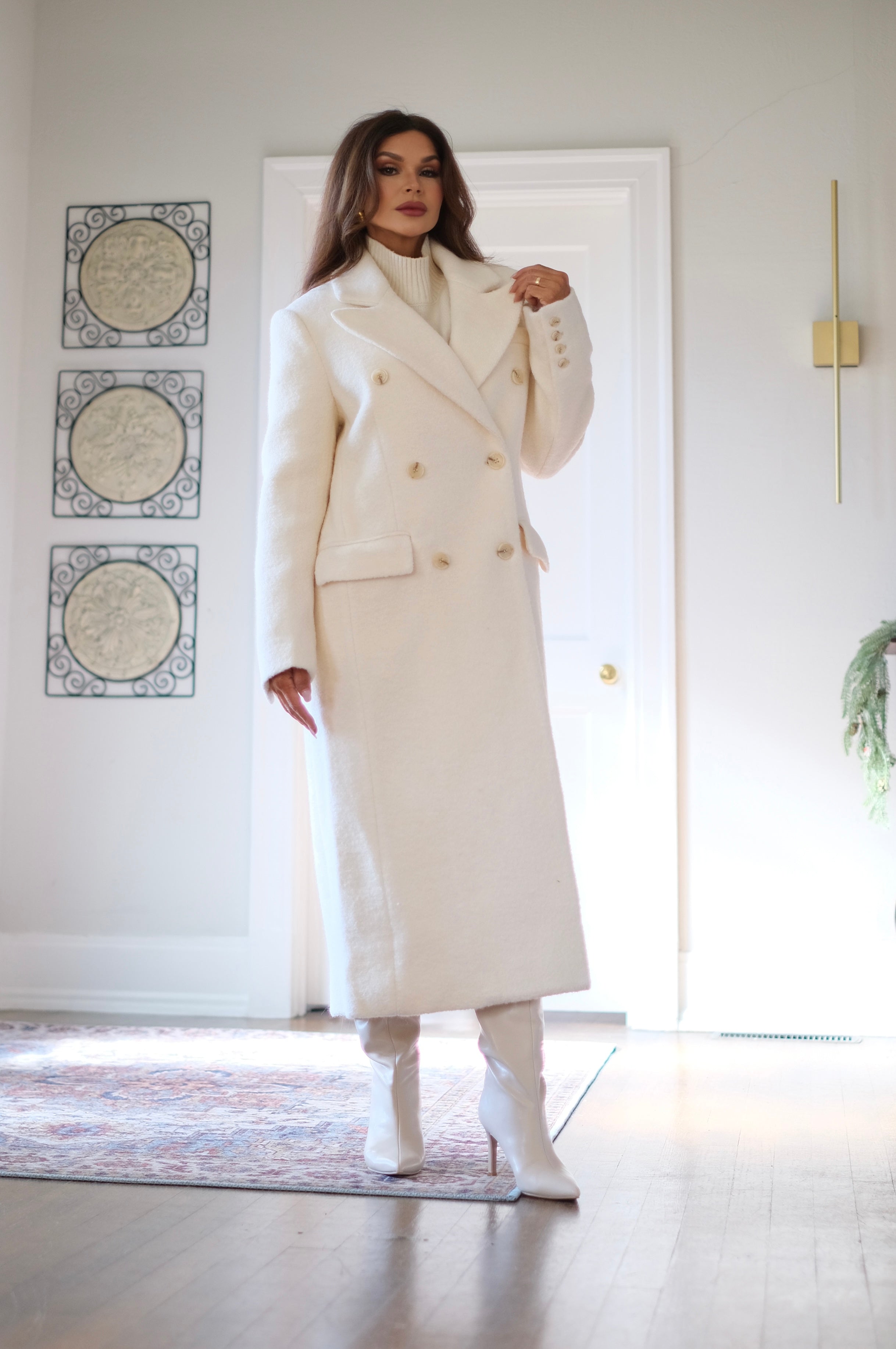 Whitney off white heavy structured trench coat