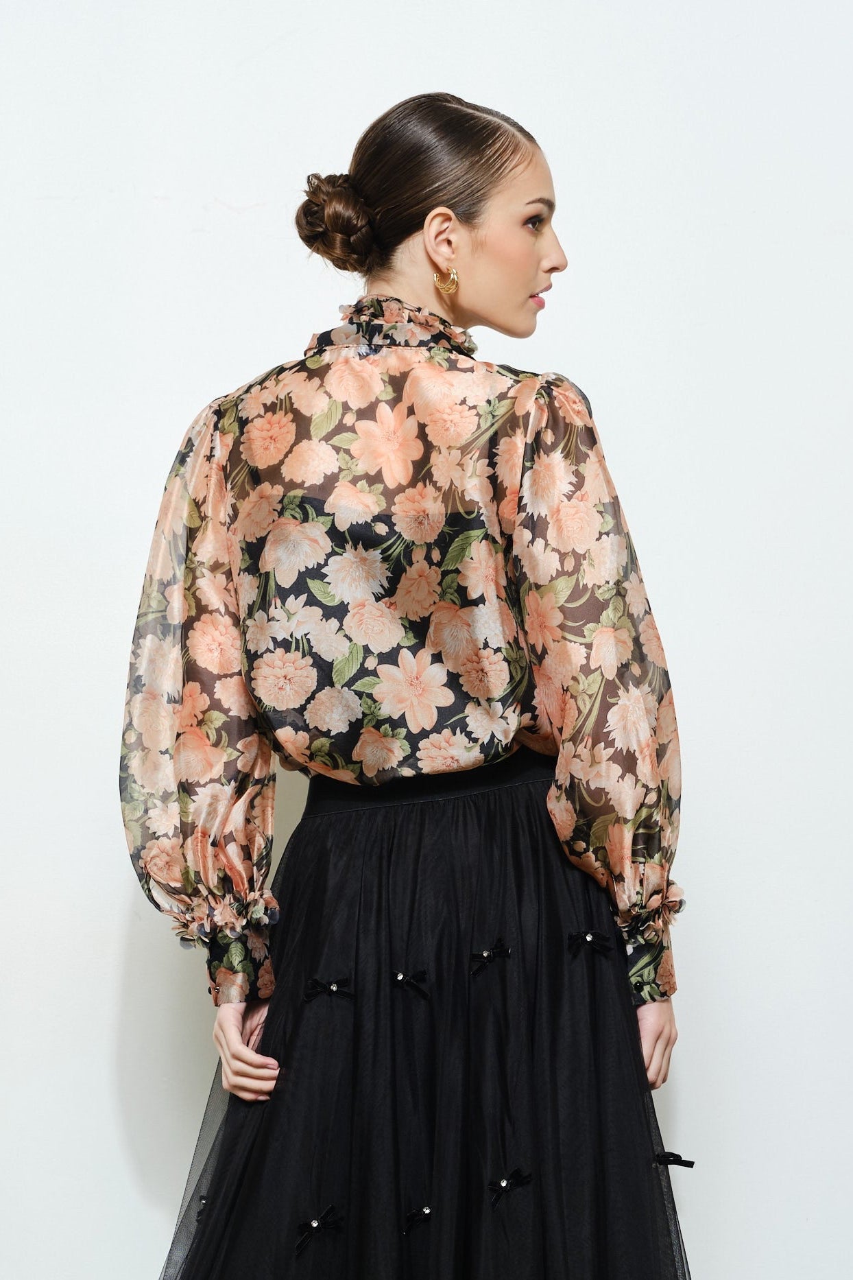 Marjorie Mesh Floral Sheer Top