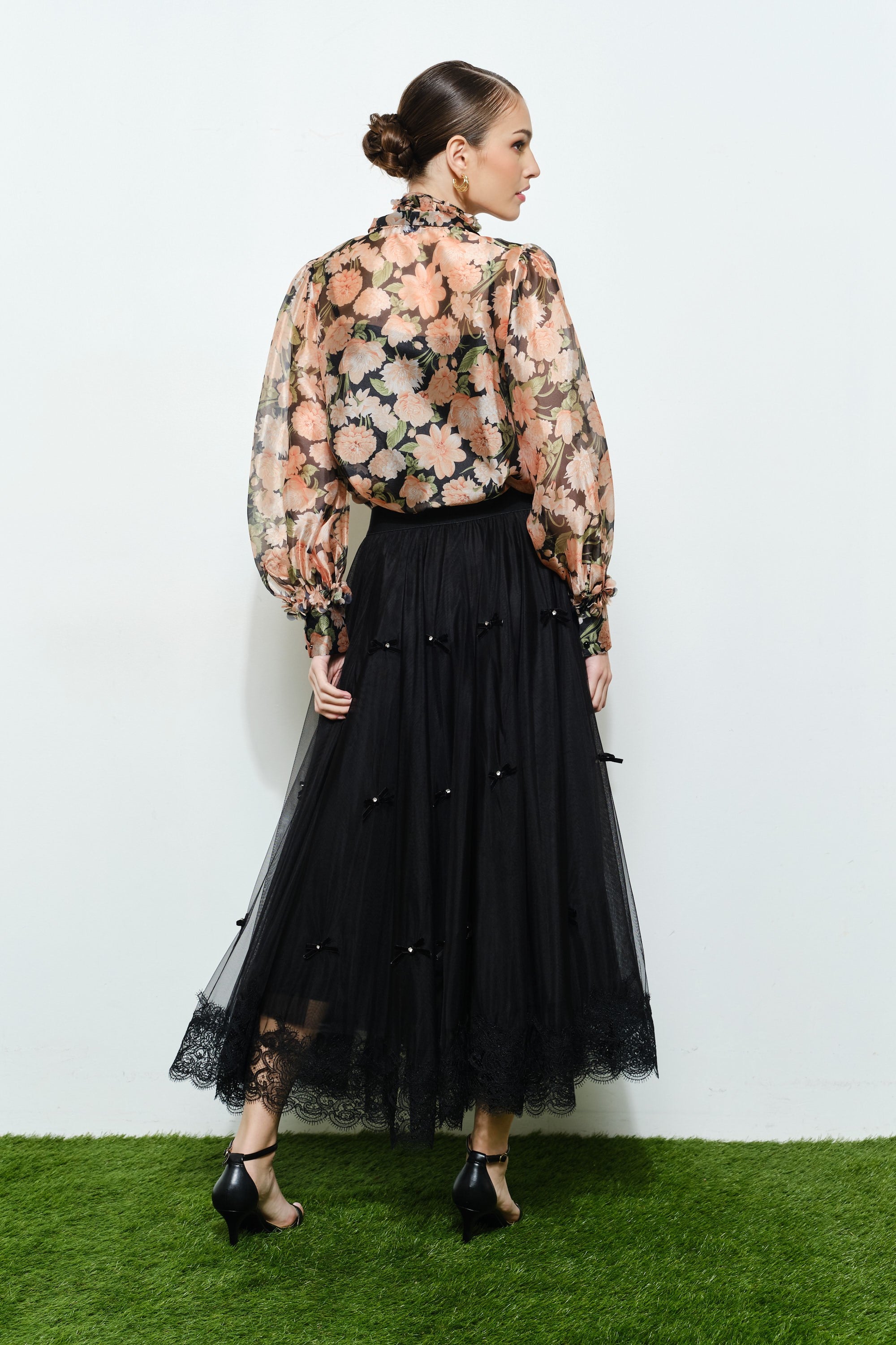Marjorie Mesh Floral Sheer Top