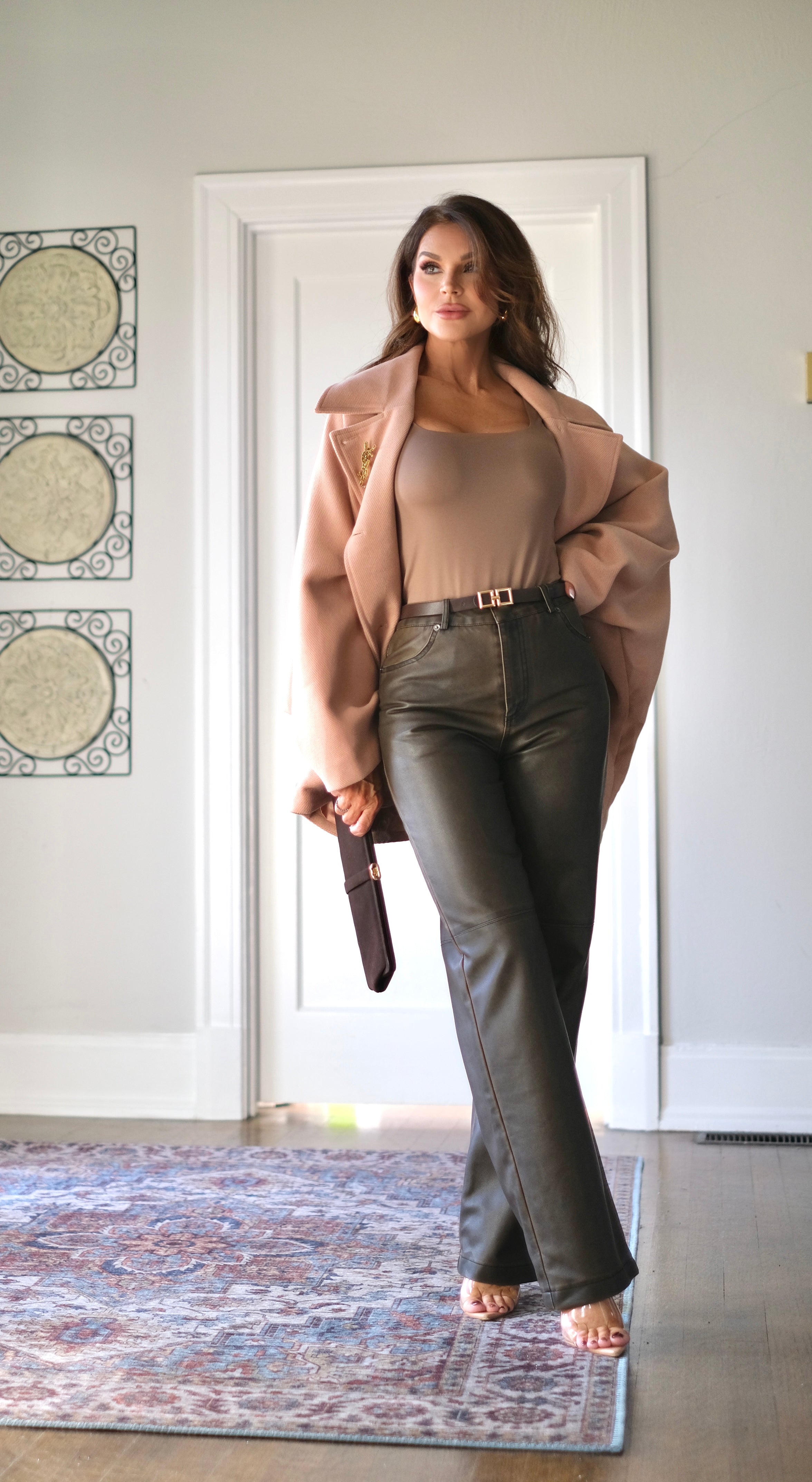 Brandy Brown Vintage Vegan Leather Pants