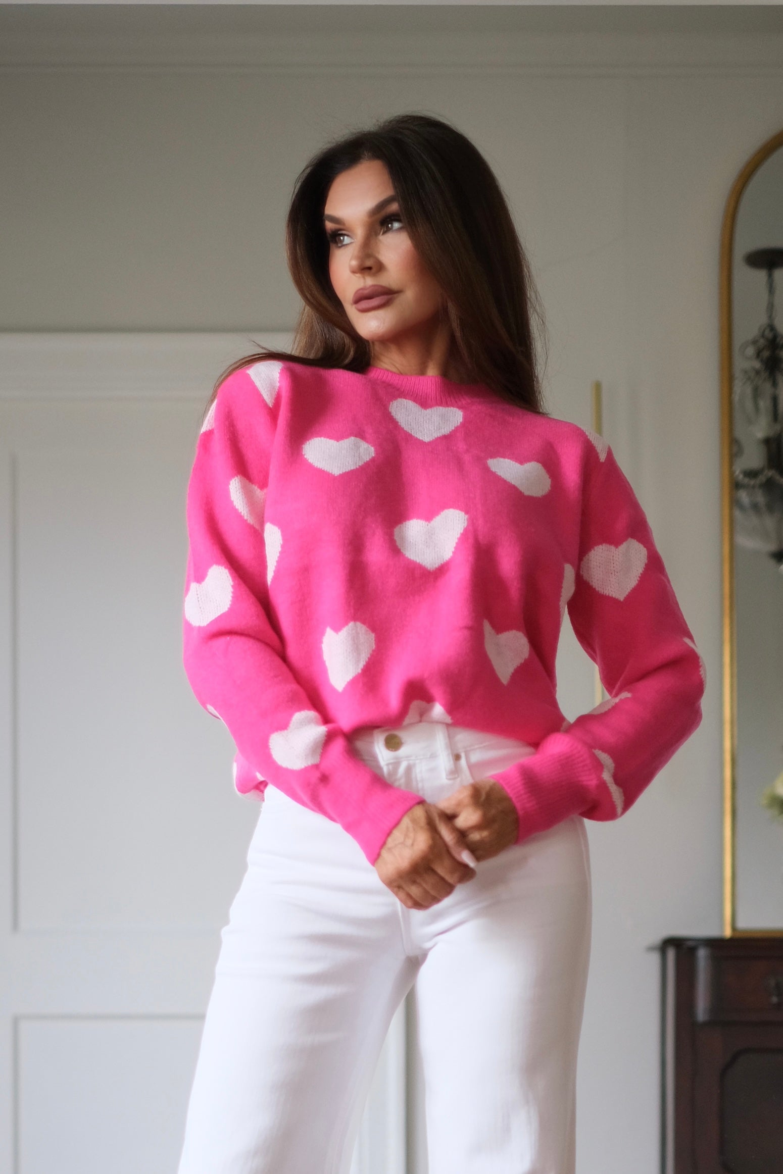 Cupidpink heart sweater