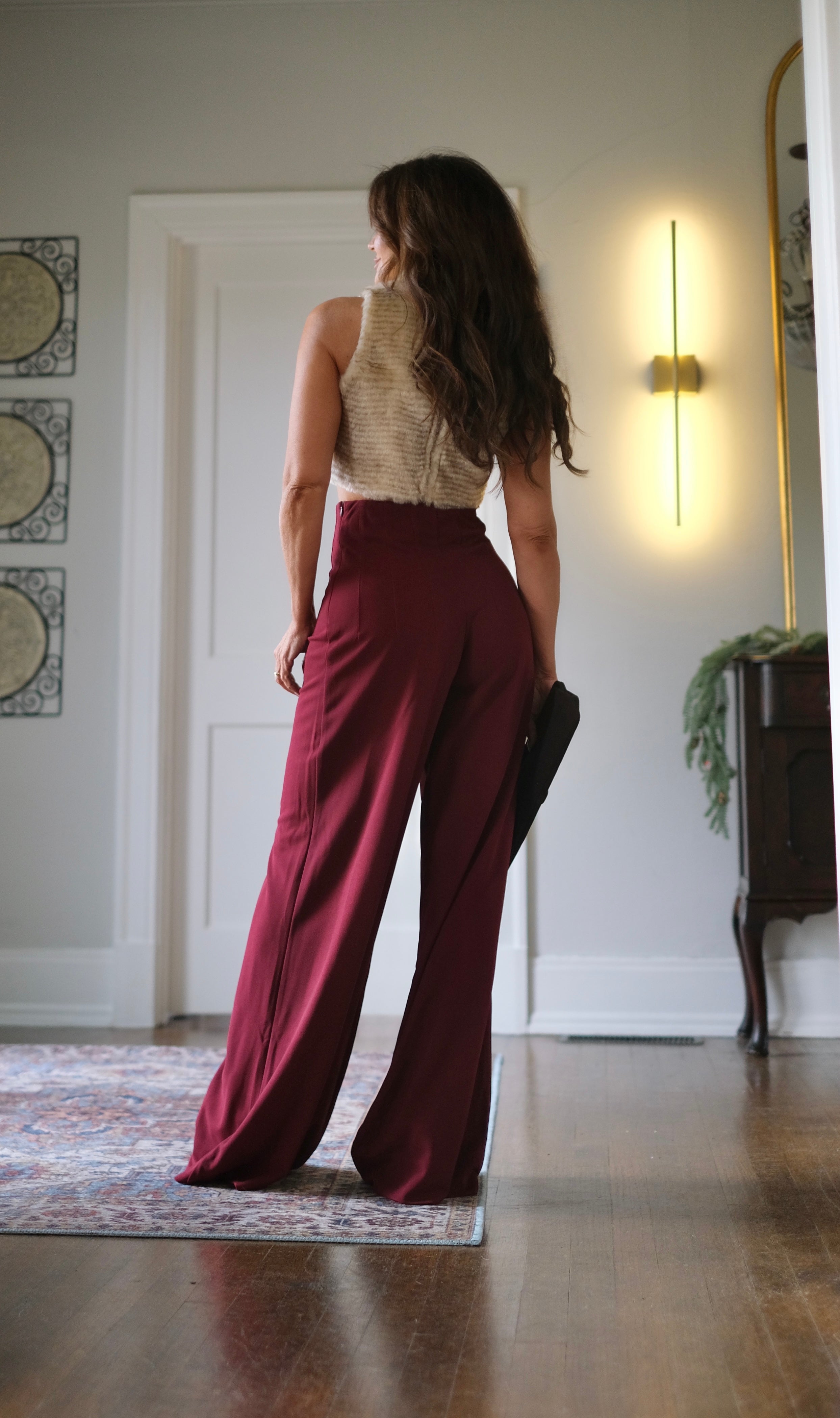 Celia Crimson Wide Leg Trouser