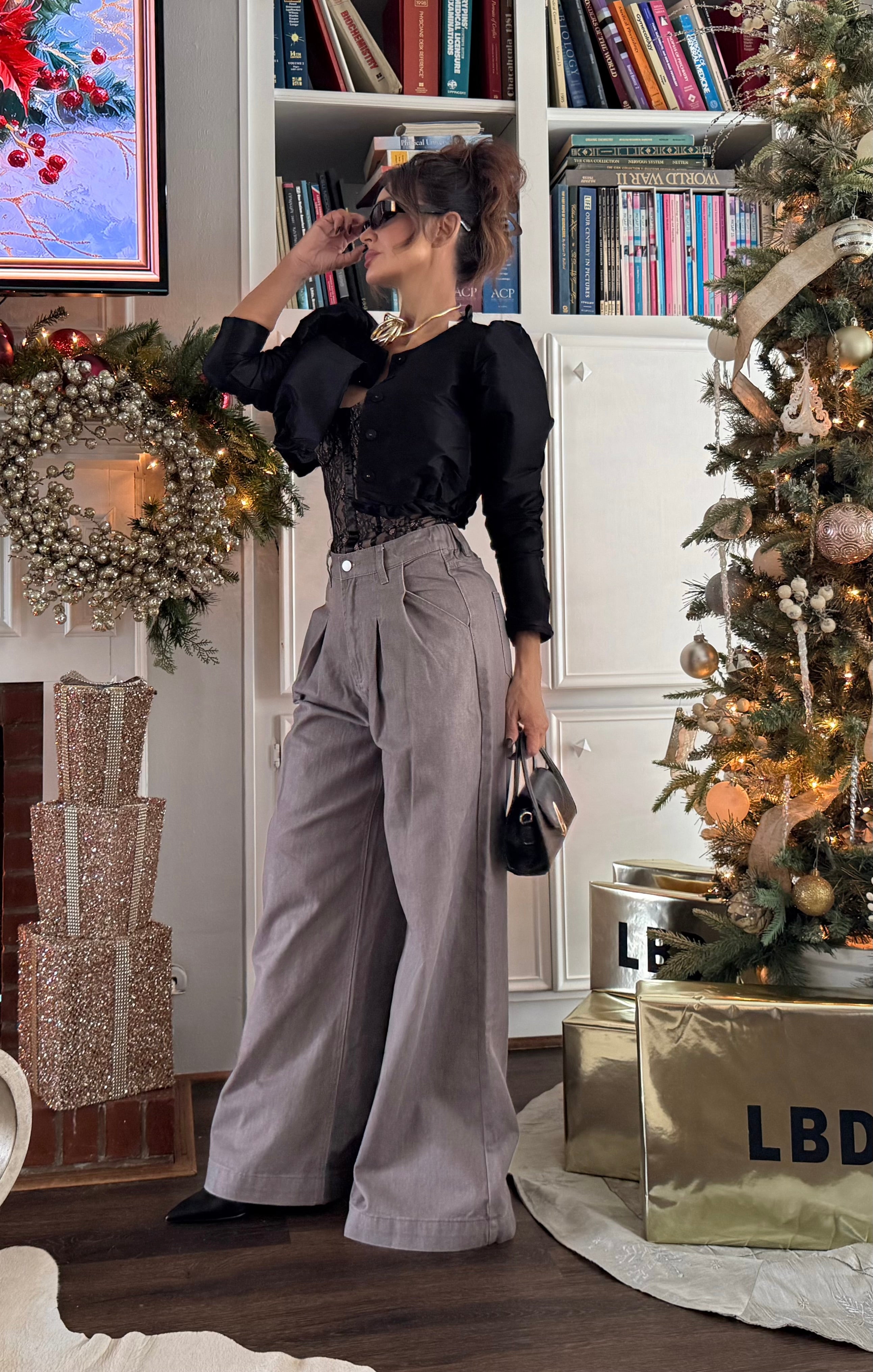 Sinclair Medium Vintage Wash 90"s High Waist Pleat Tuck Jeans