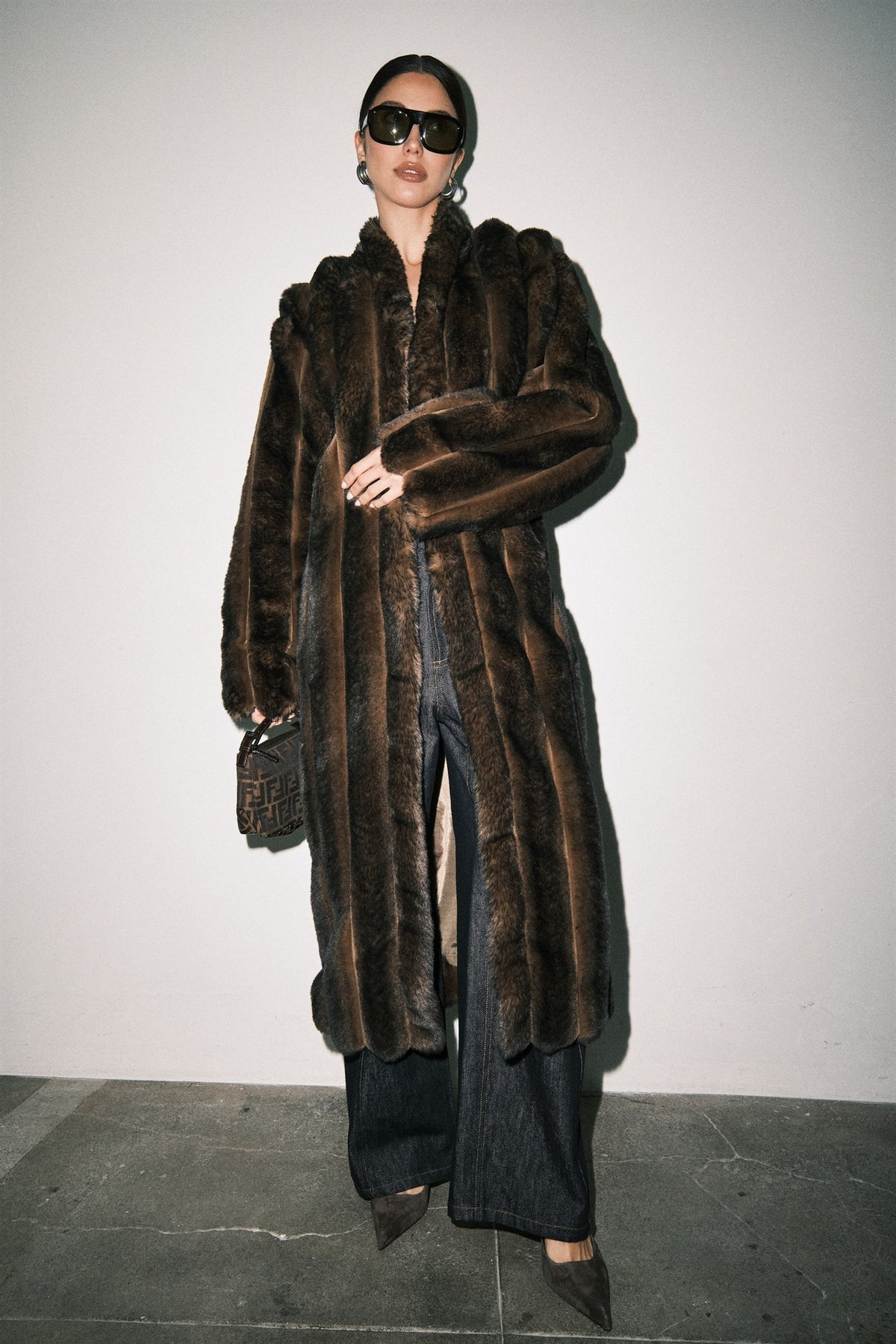 Bentley Brown Faux Mink Coat