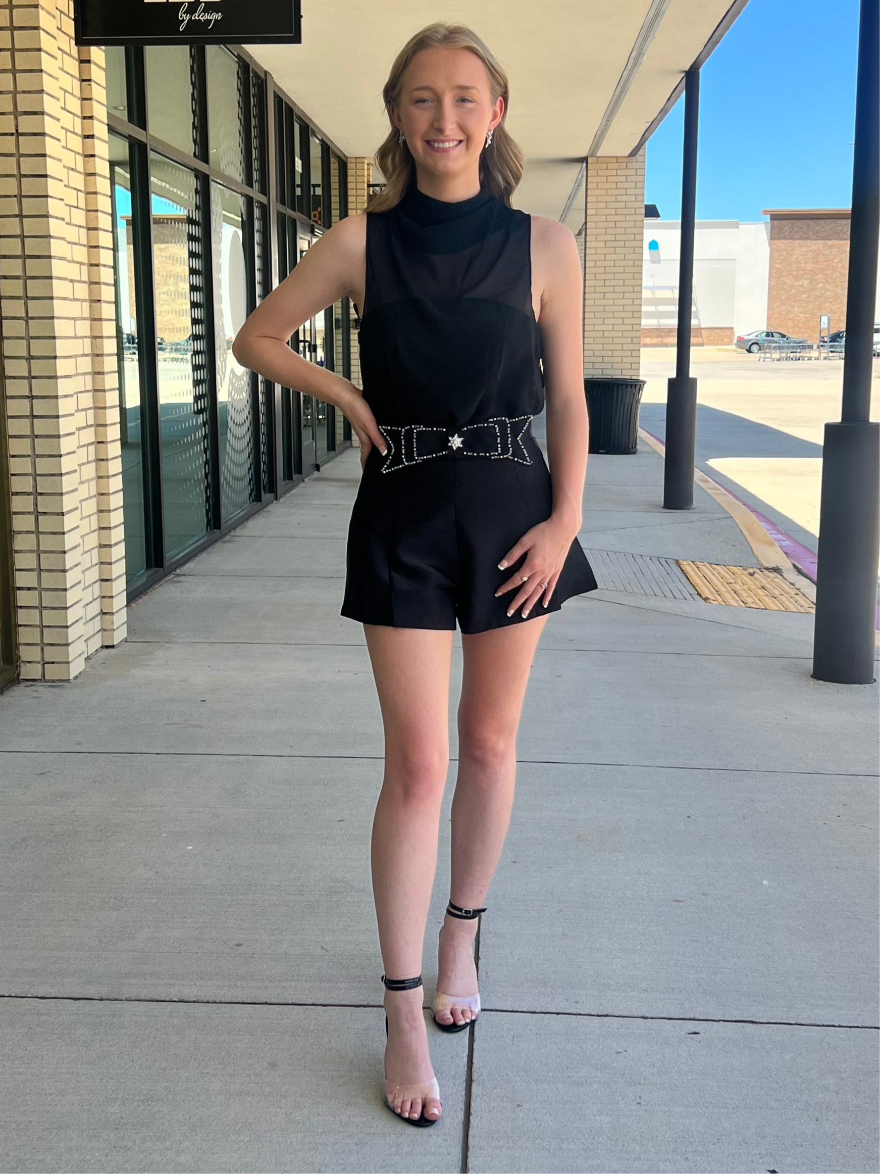 Starr Black Shorts With Bow Star Detail