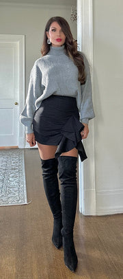 Lexi black mini skirt with ruffles