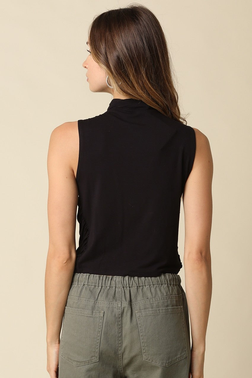 Audrey Black Draped Tank Top