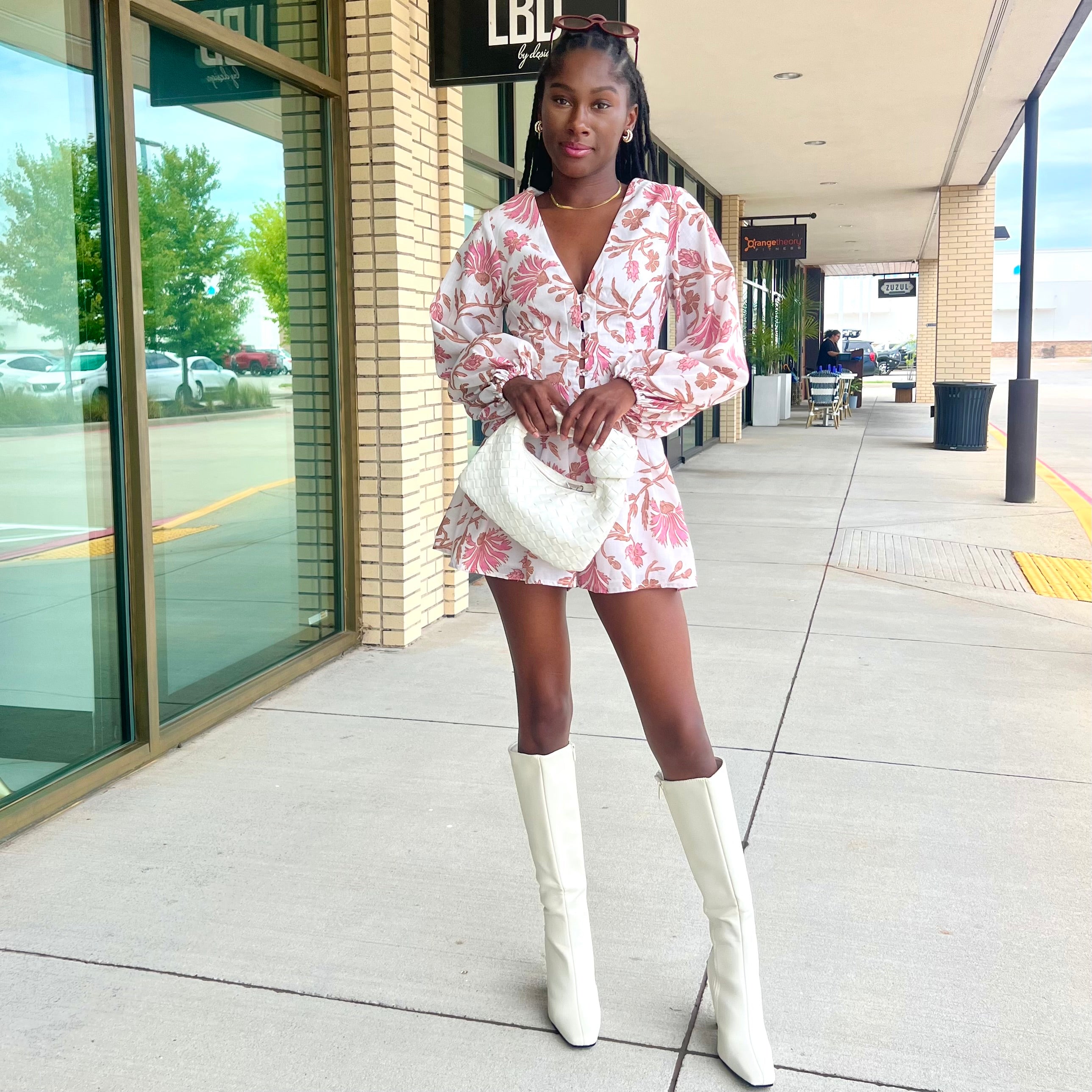 Carla Cream Floral Long Sleeve Romper