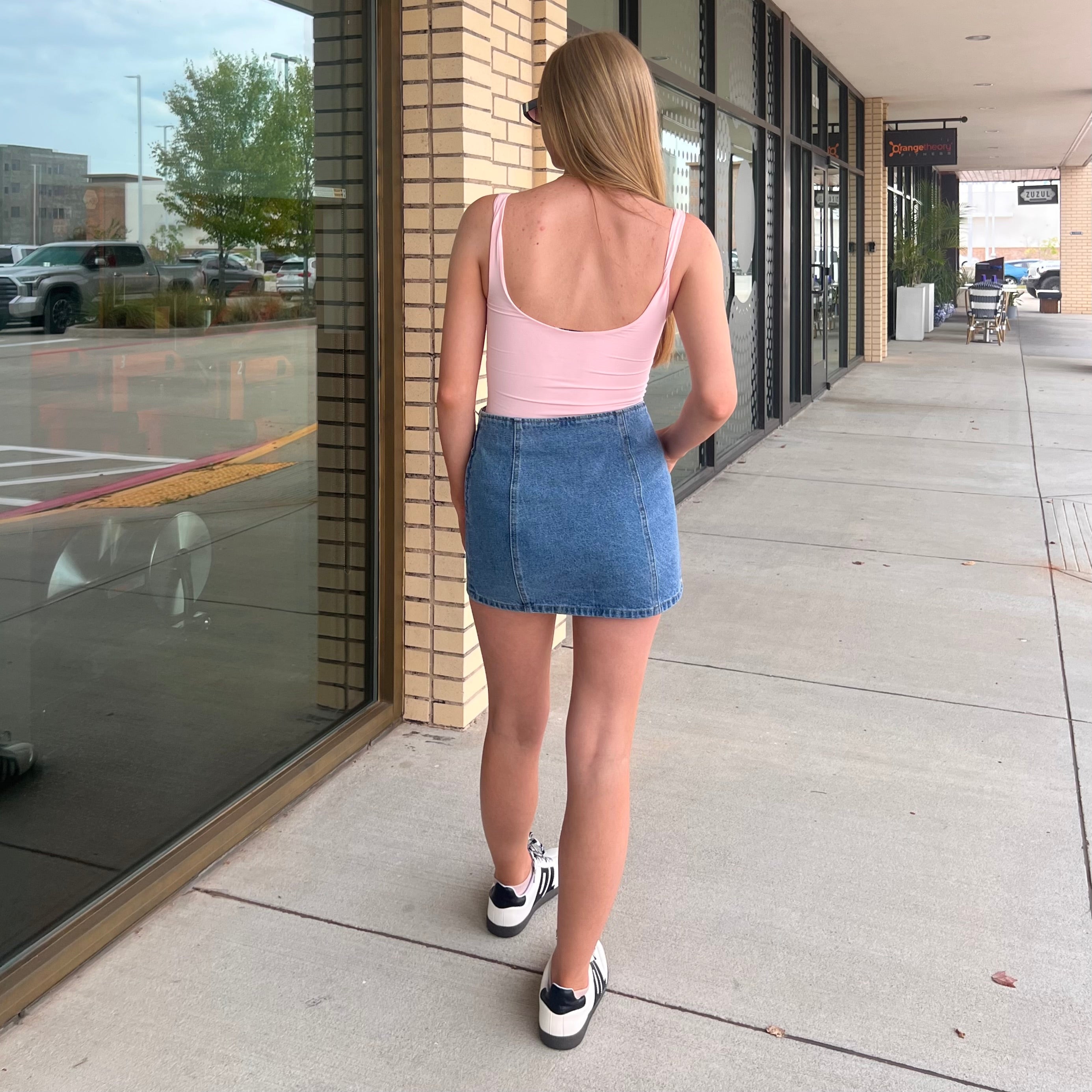 Aria Vintage Wash Denim Mini Skirt