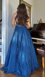 Claire blue sparkle ball gown