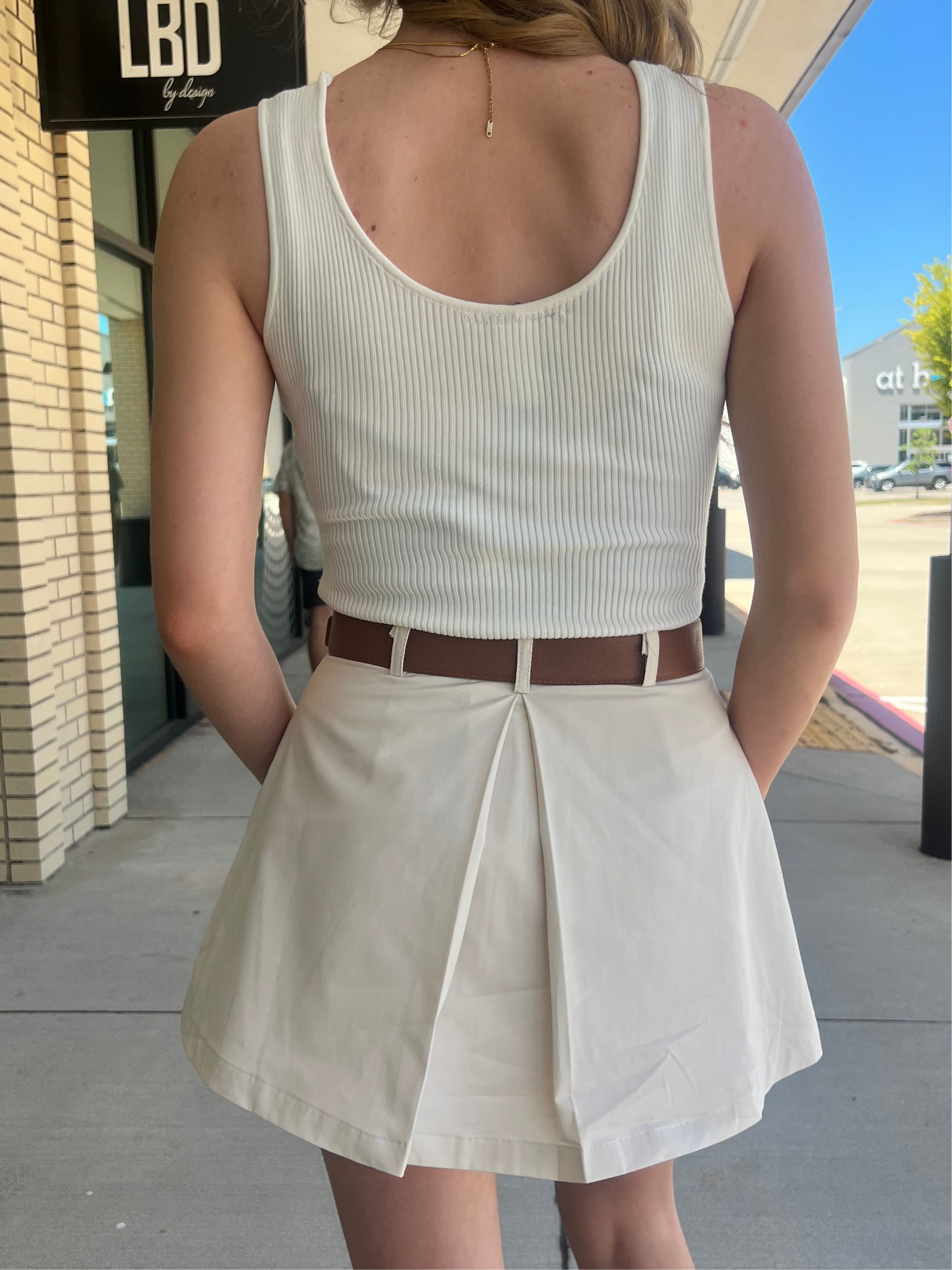 Vee off white v neck sweater tank bodysuit