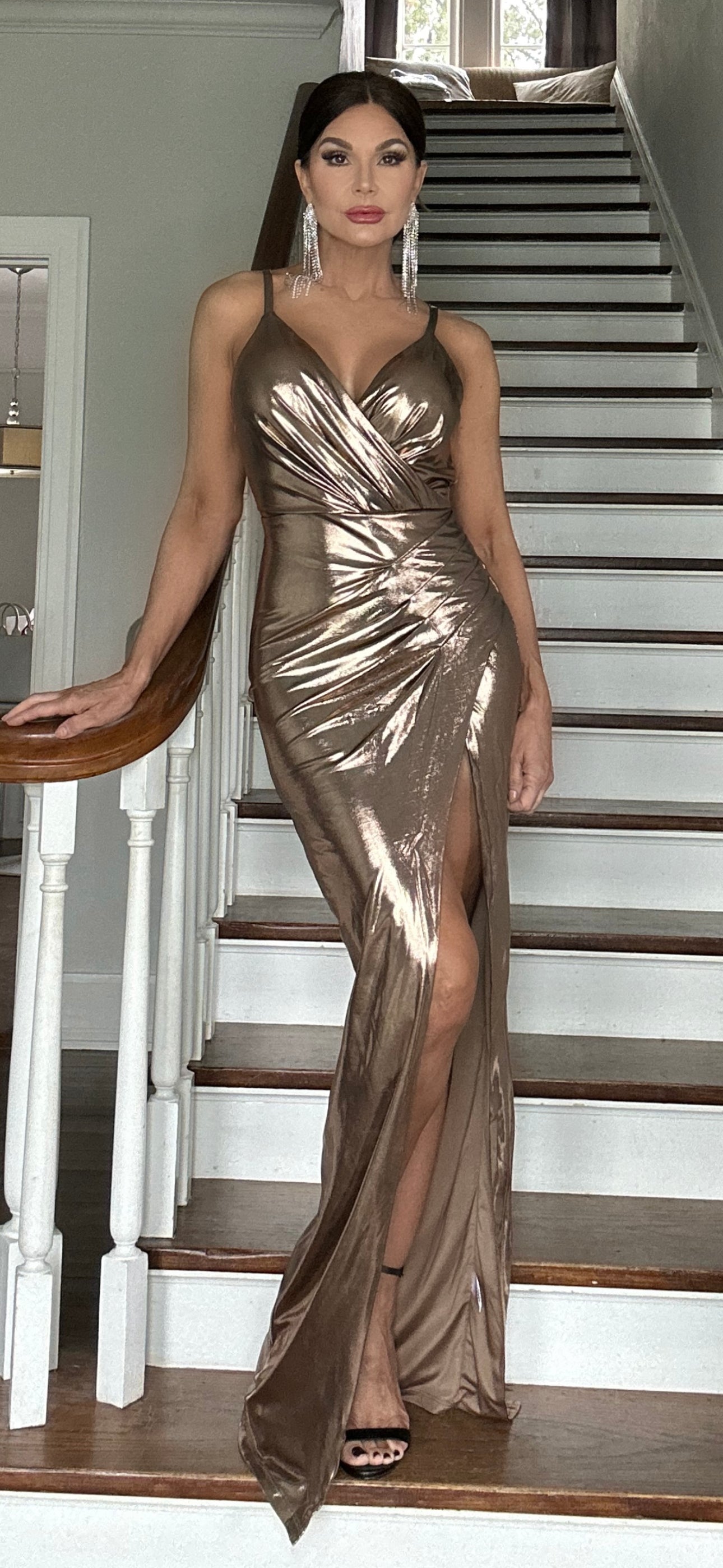 Gal Gold Metallic Wrap Formal