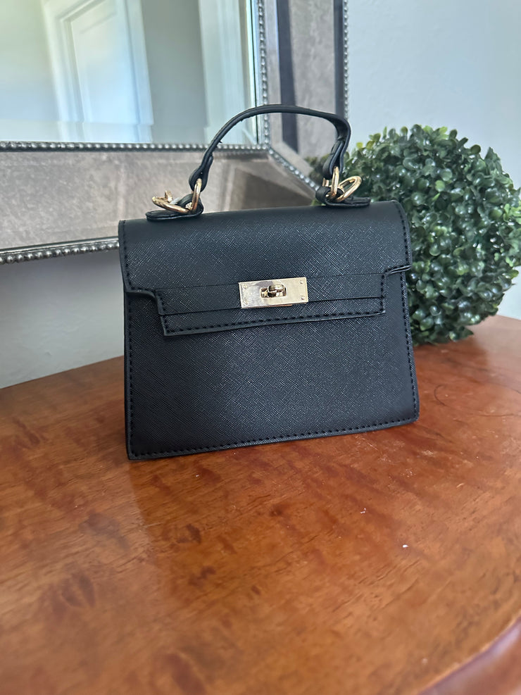 Cao Small Black Croc Hermes Inspired Purse
