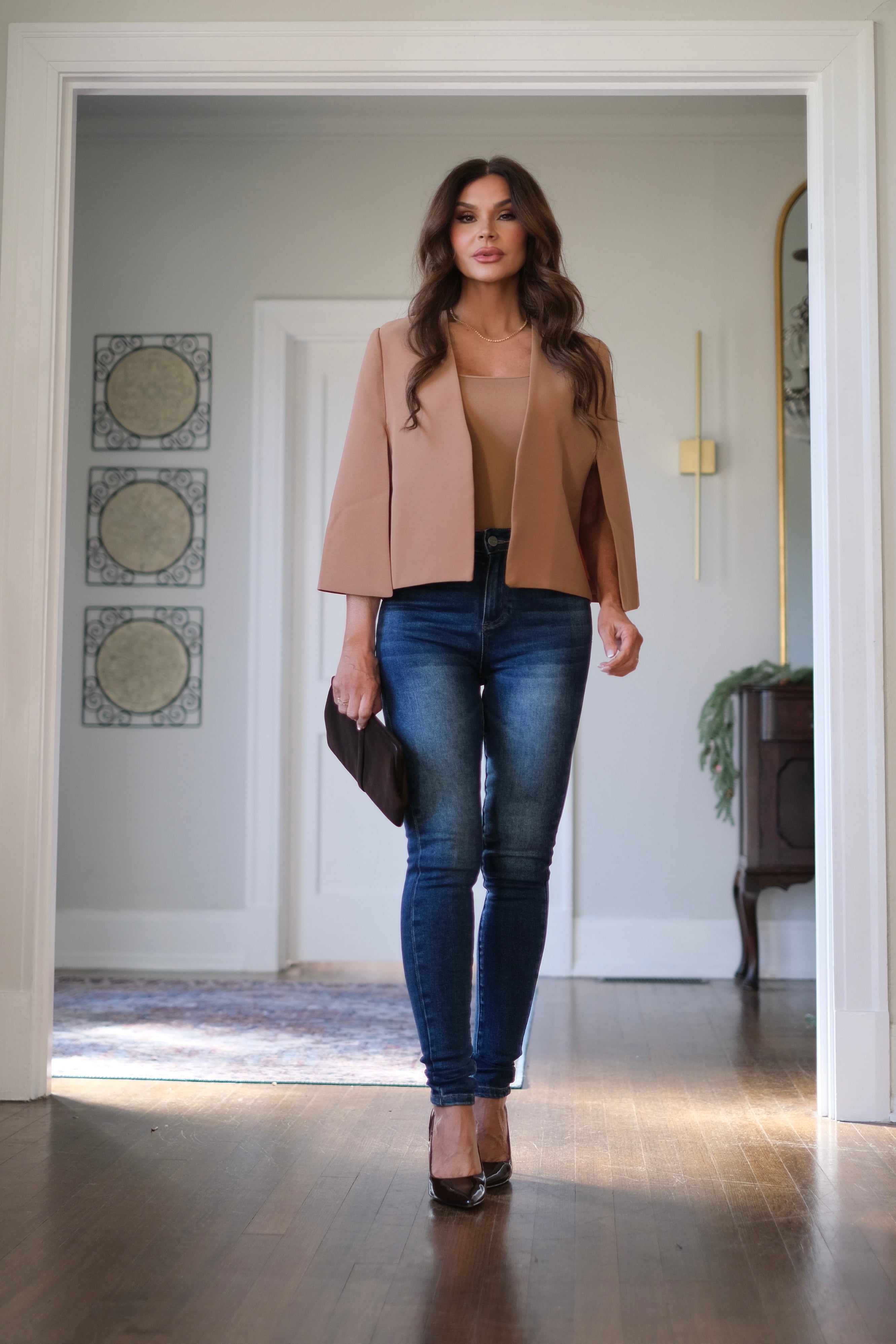 Carmella Camel Cape Jacket