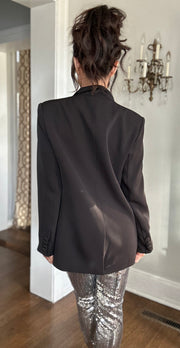 Alesia Black blazer with star burst rhinestone detail