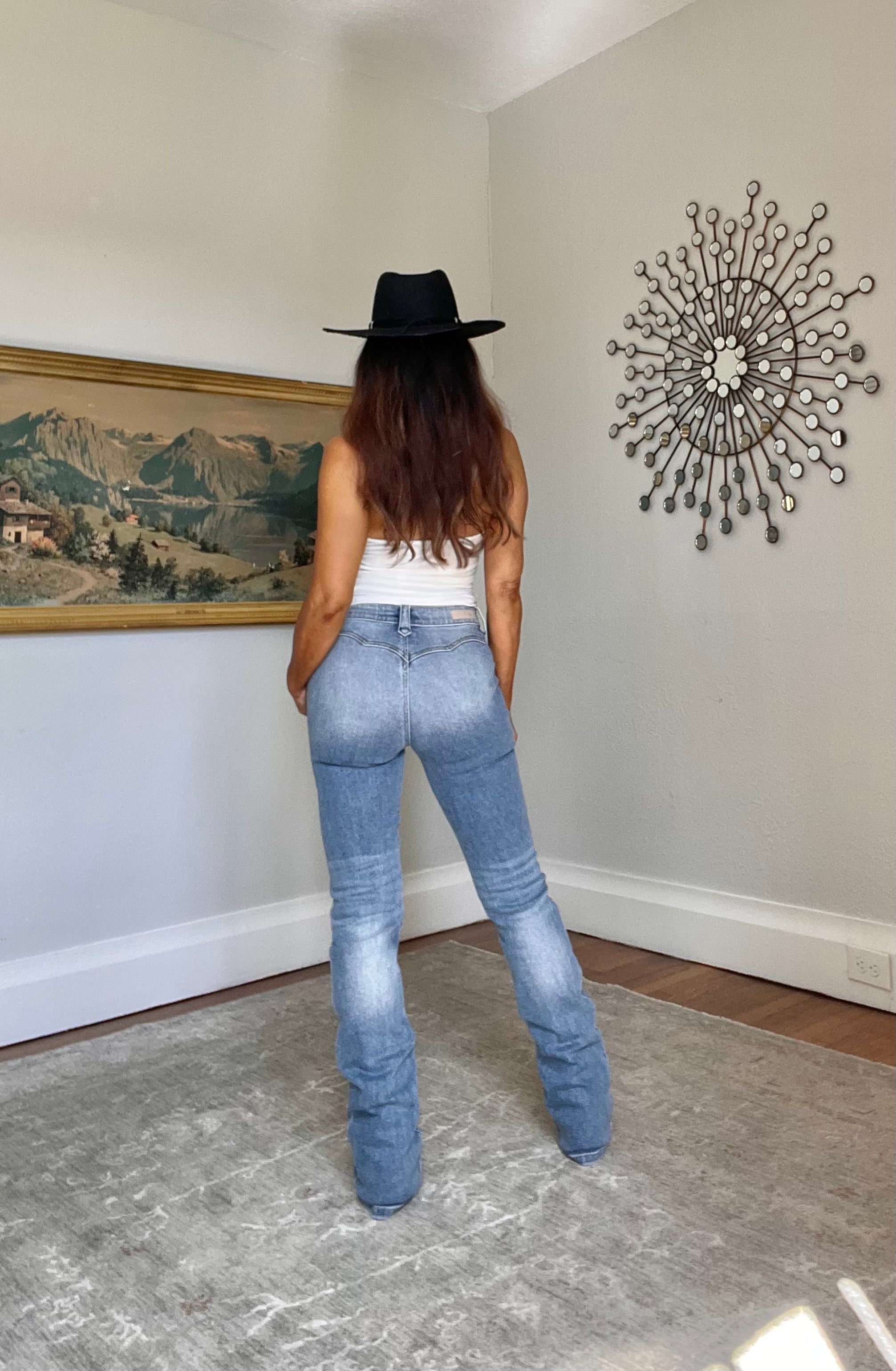 Virginia Vintage Light Wash Western Bootcut Jeans