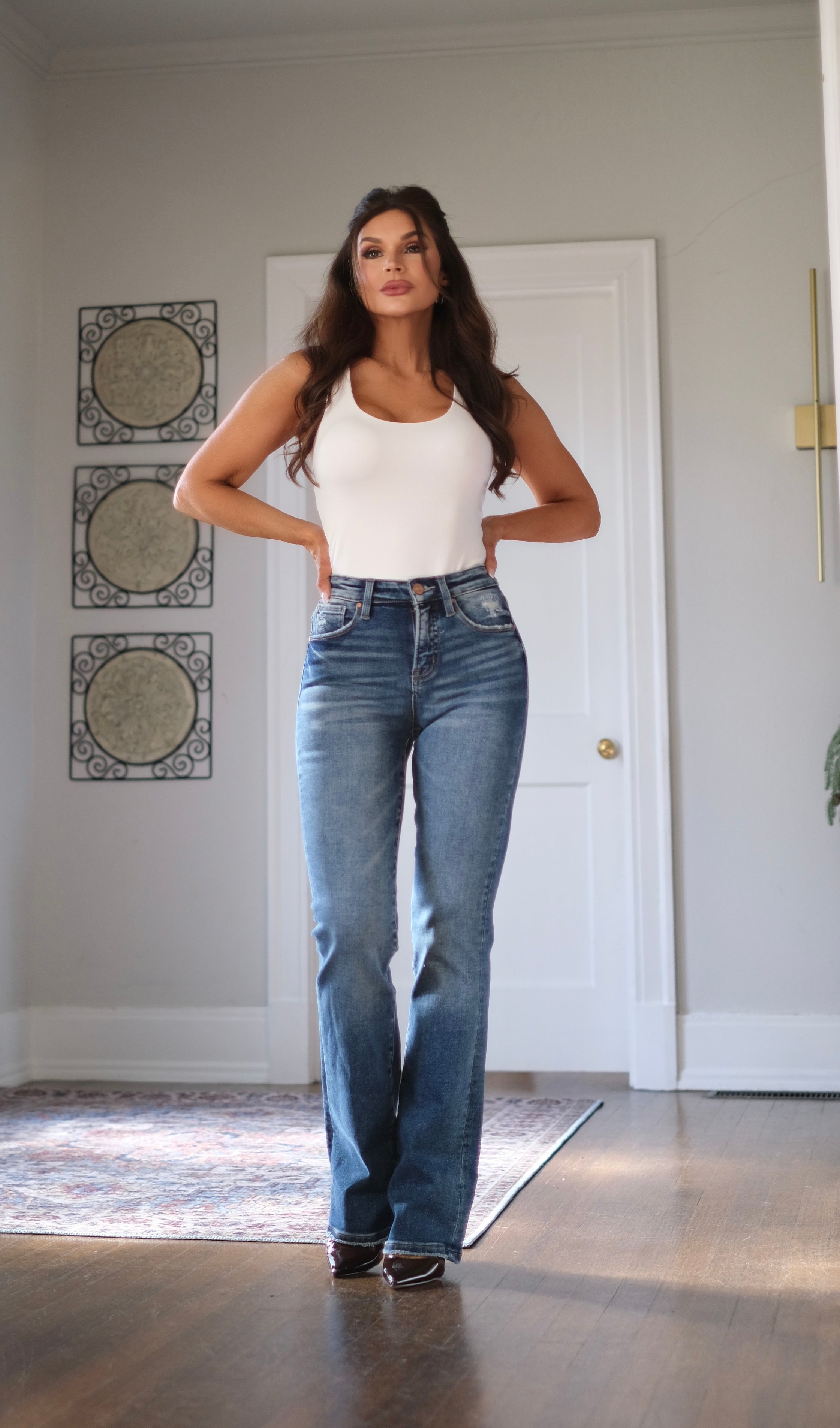 Bethany Medium Wash High Waisted Straight Leg Jeans