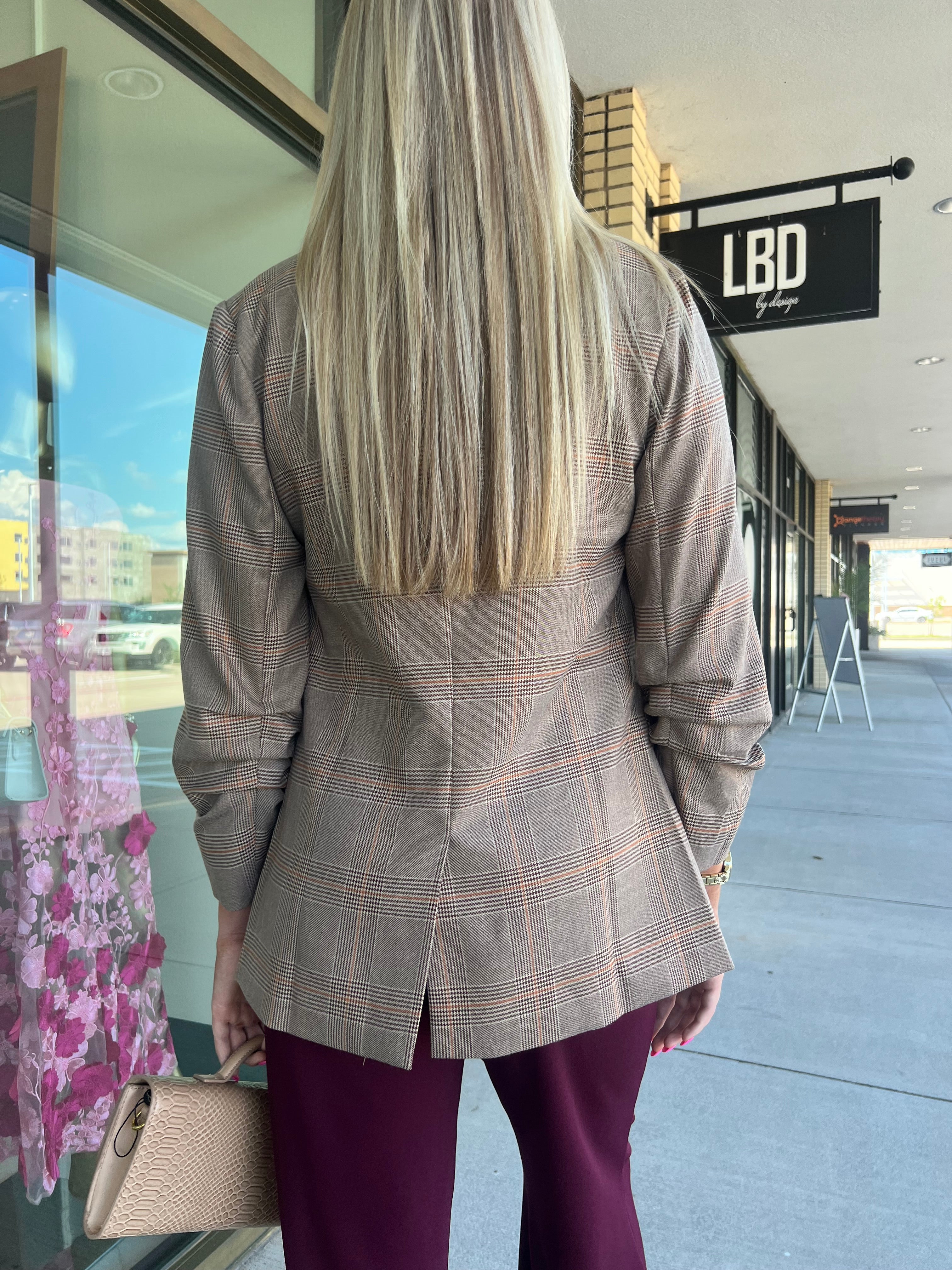 Celeste Brown Plaid Blazer