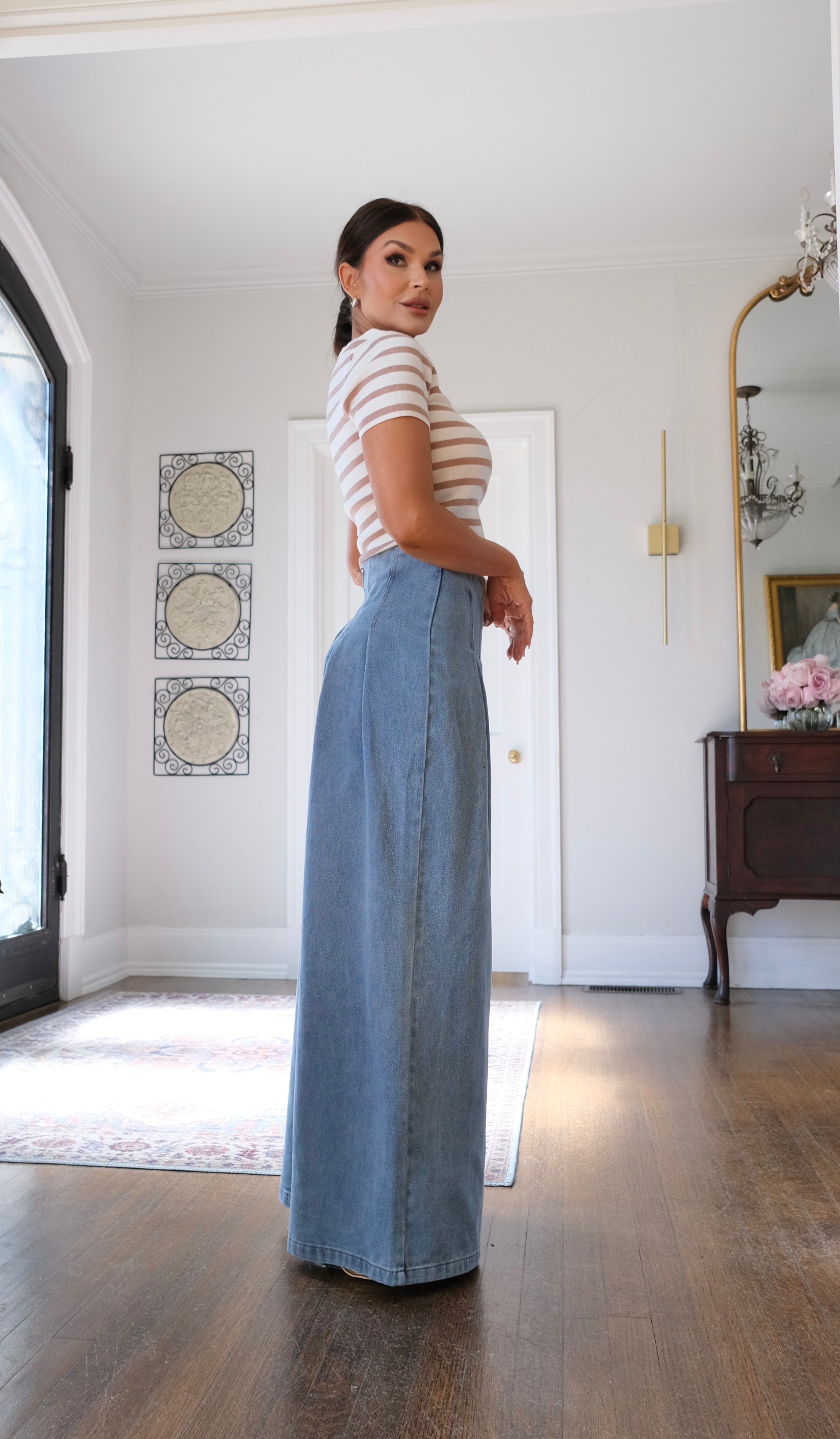 Annie medium wash ultra wide leg pant