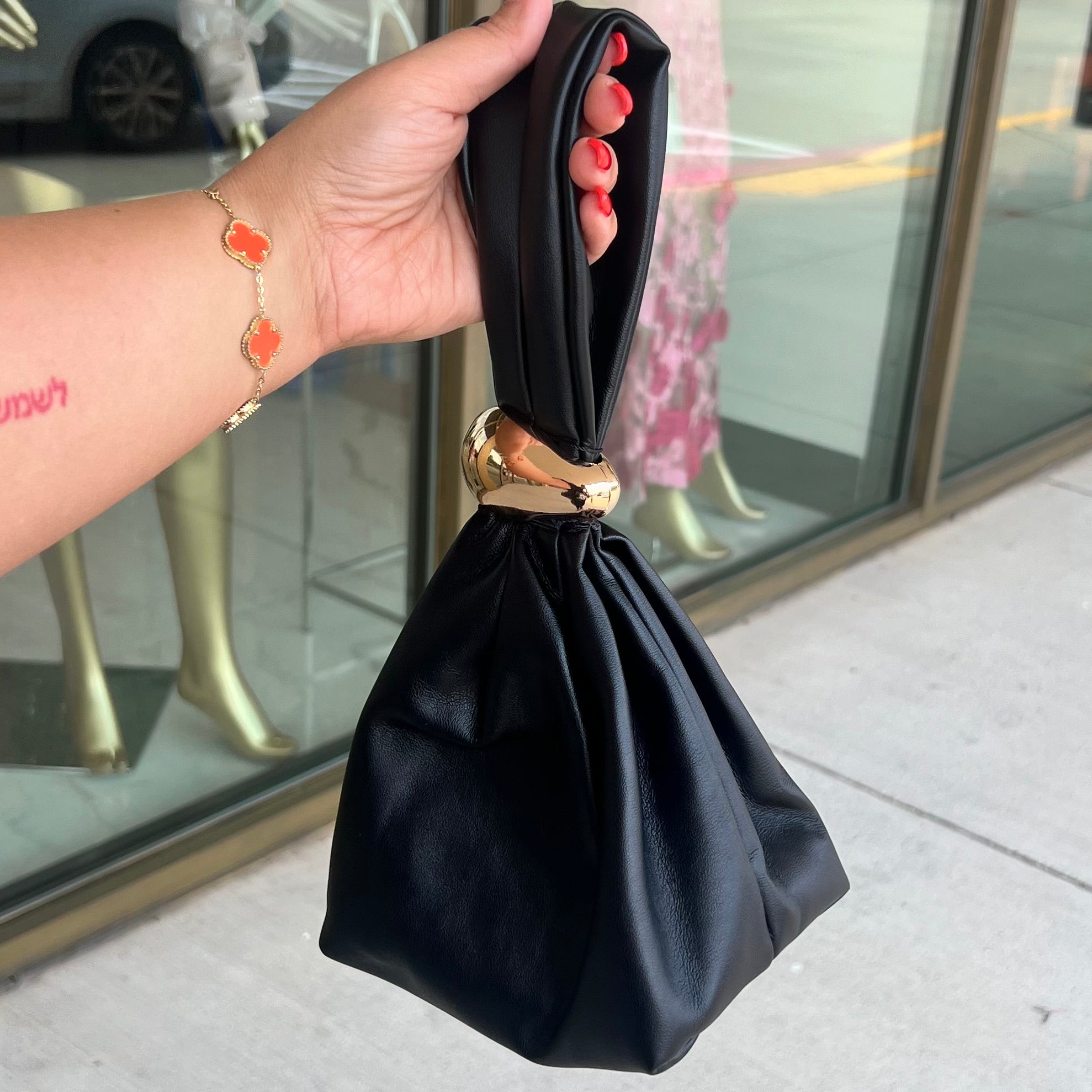 Tally Evening Leather Wrist Bag