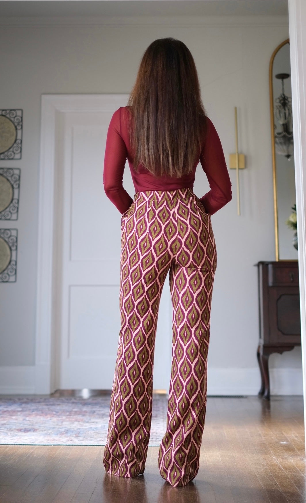 Kimberly abstract geometric pattern pant