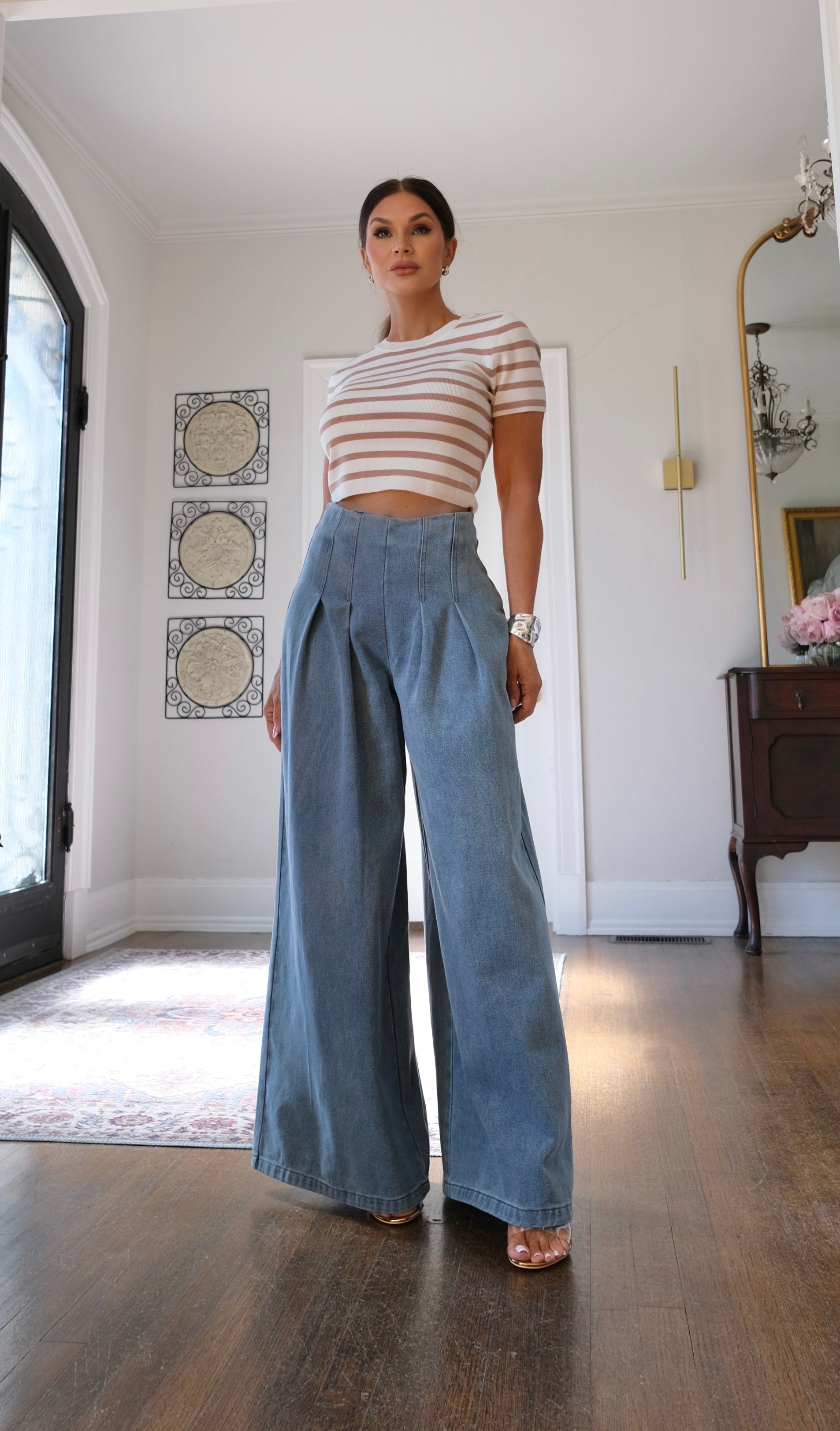 Annie medium wash ultra wide leg pant