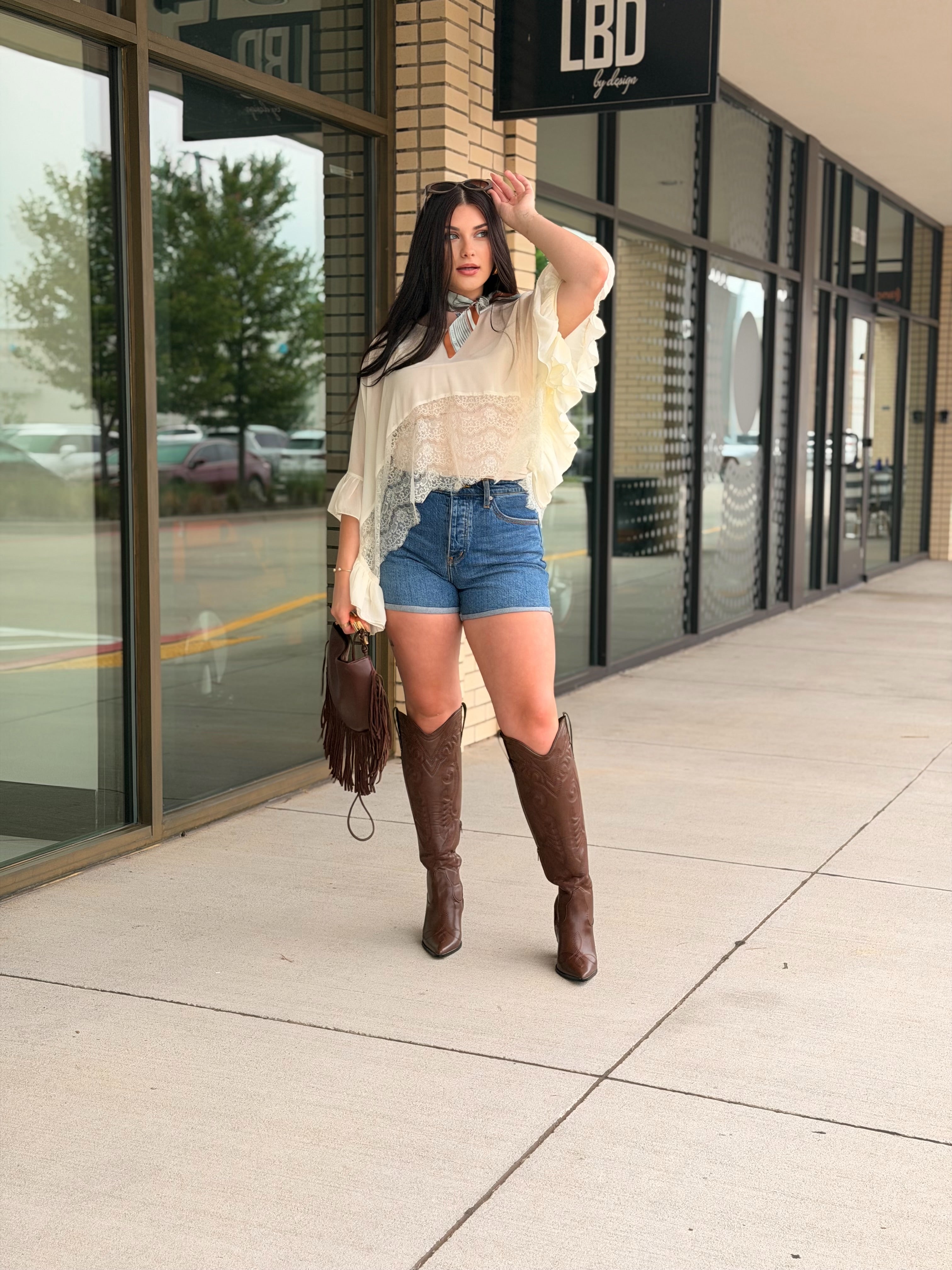 Maddy Ivory Ruffled Sheer Chiffon & Lace Poncho