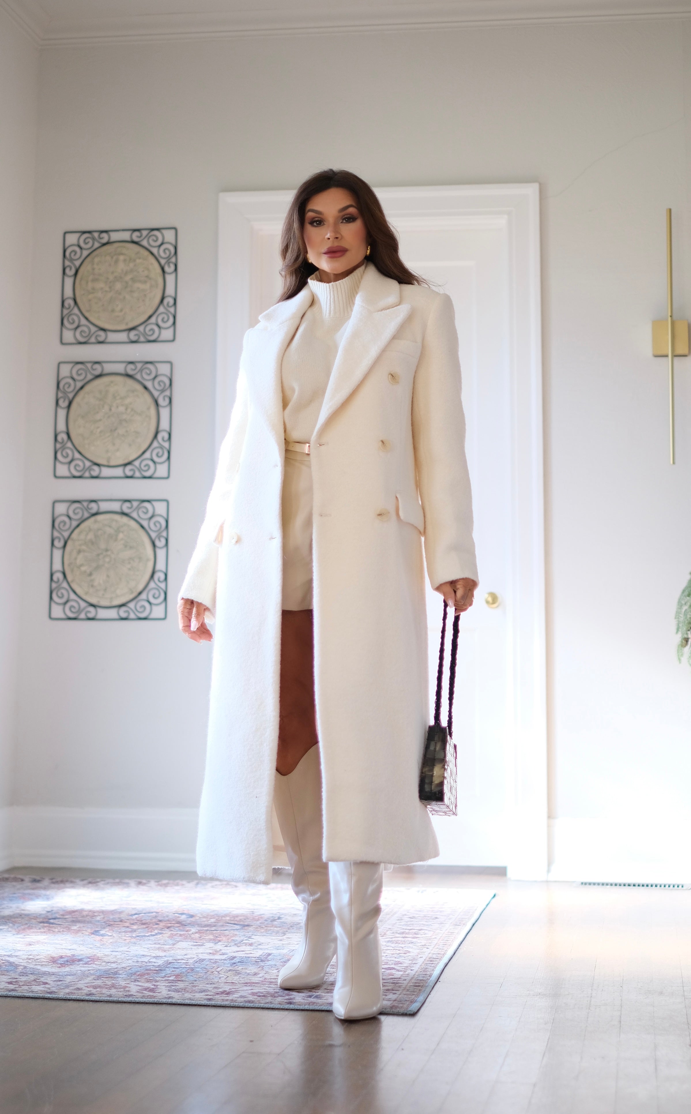 Whitney off white heavy structured trench coat