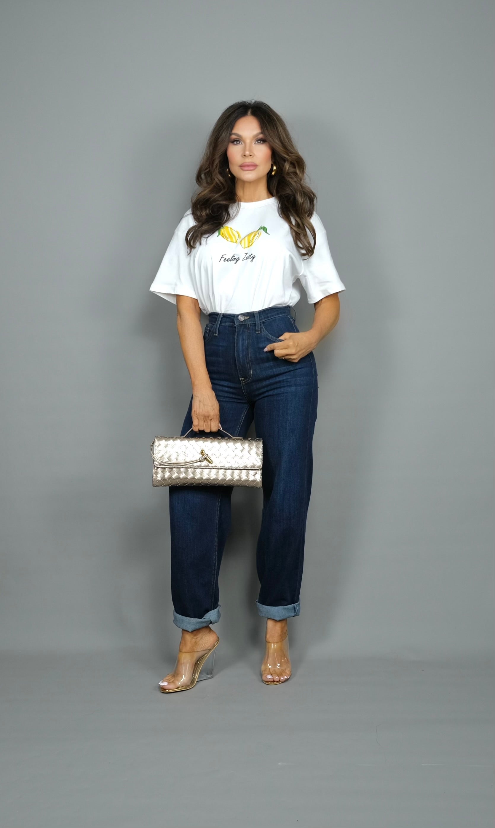 Feeling zesty white graphic T-shirt