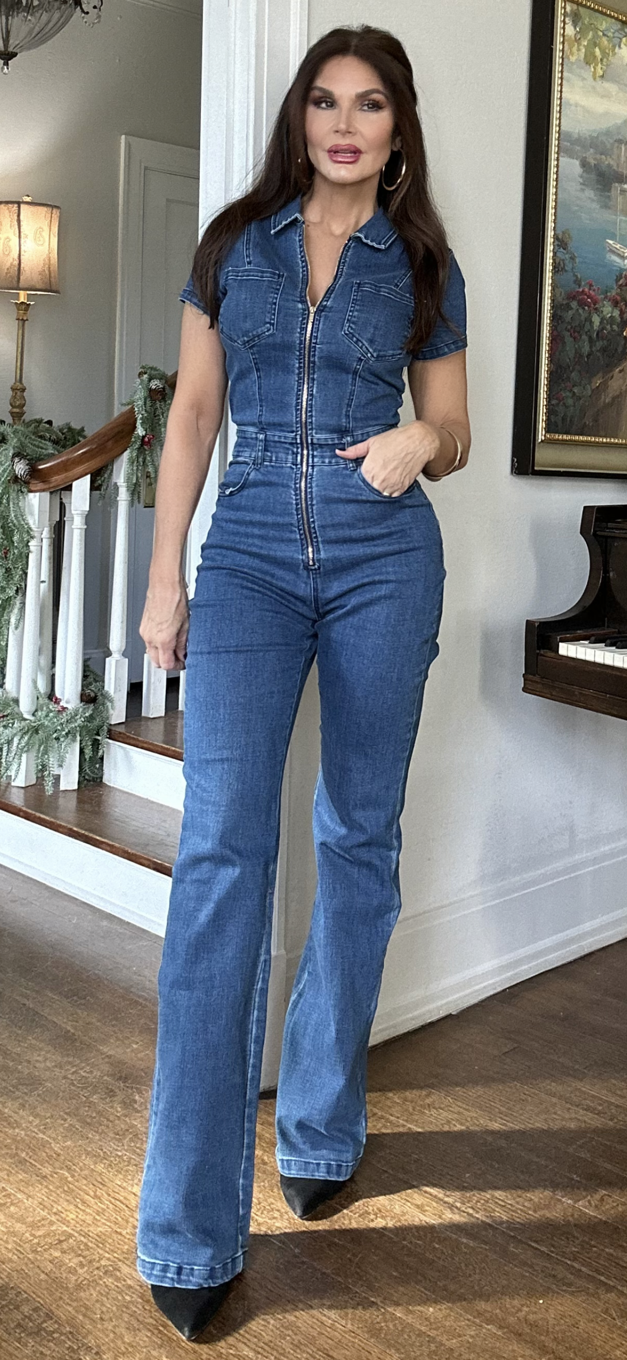 Dolly bootcut jean jumpsuit