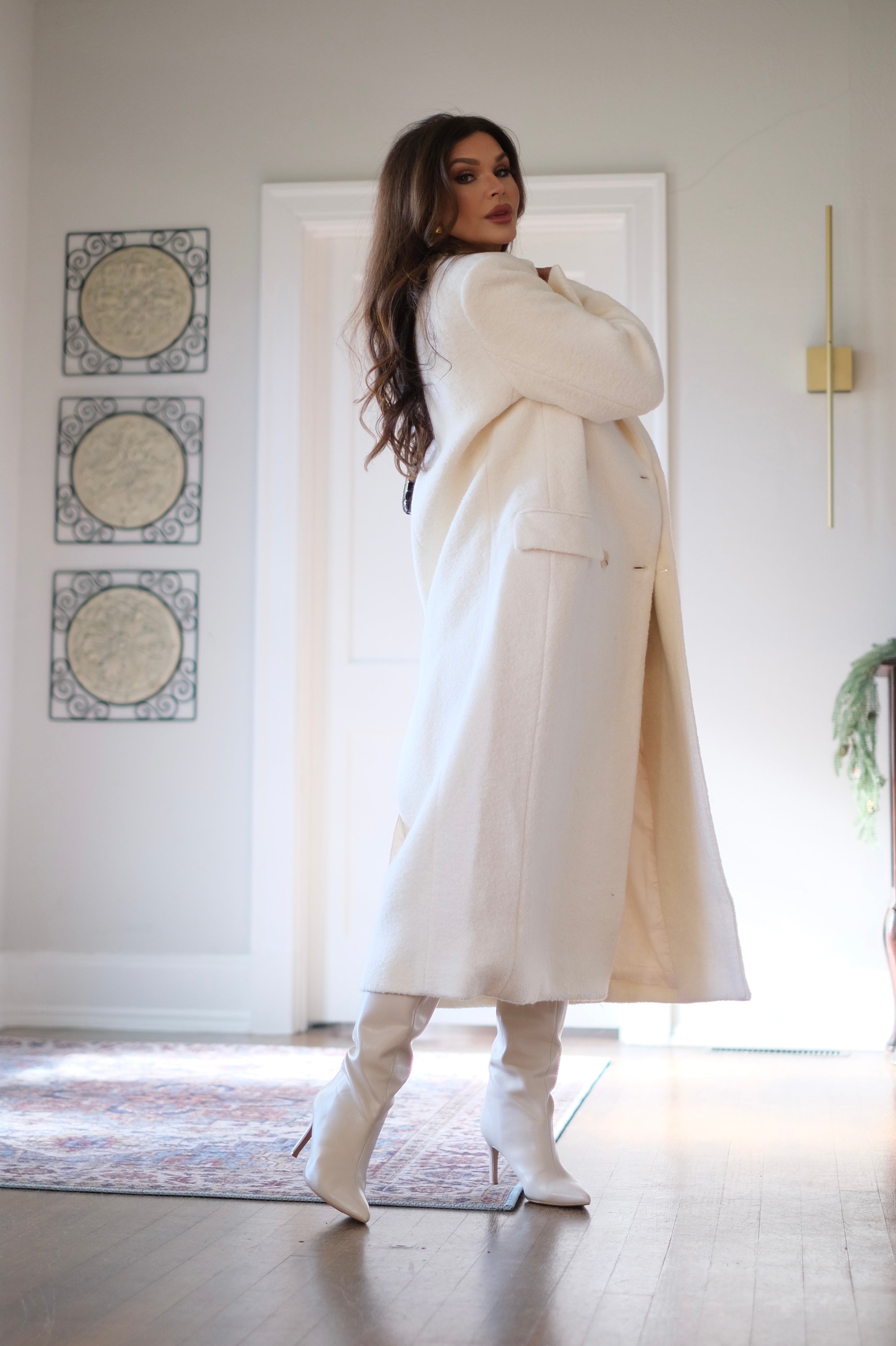 Whitney off white heavy structured trench coat