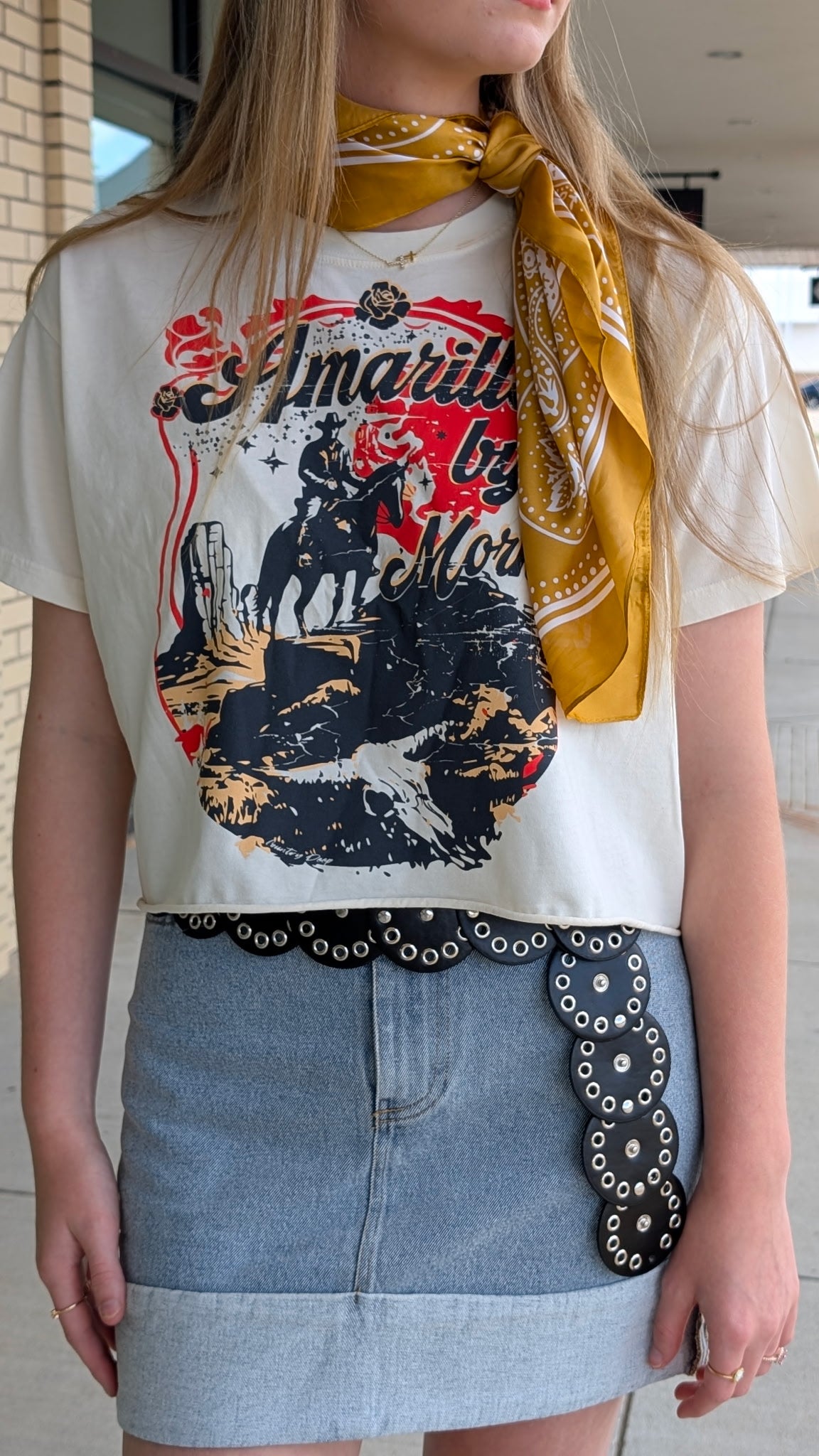 Amarillo vintage natural crop T-shirt