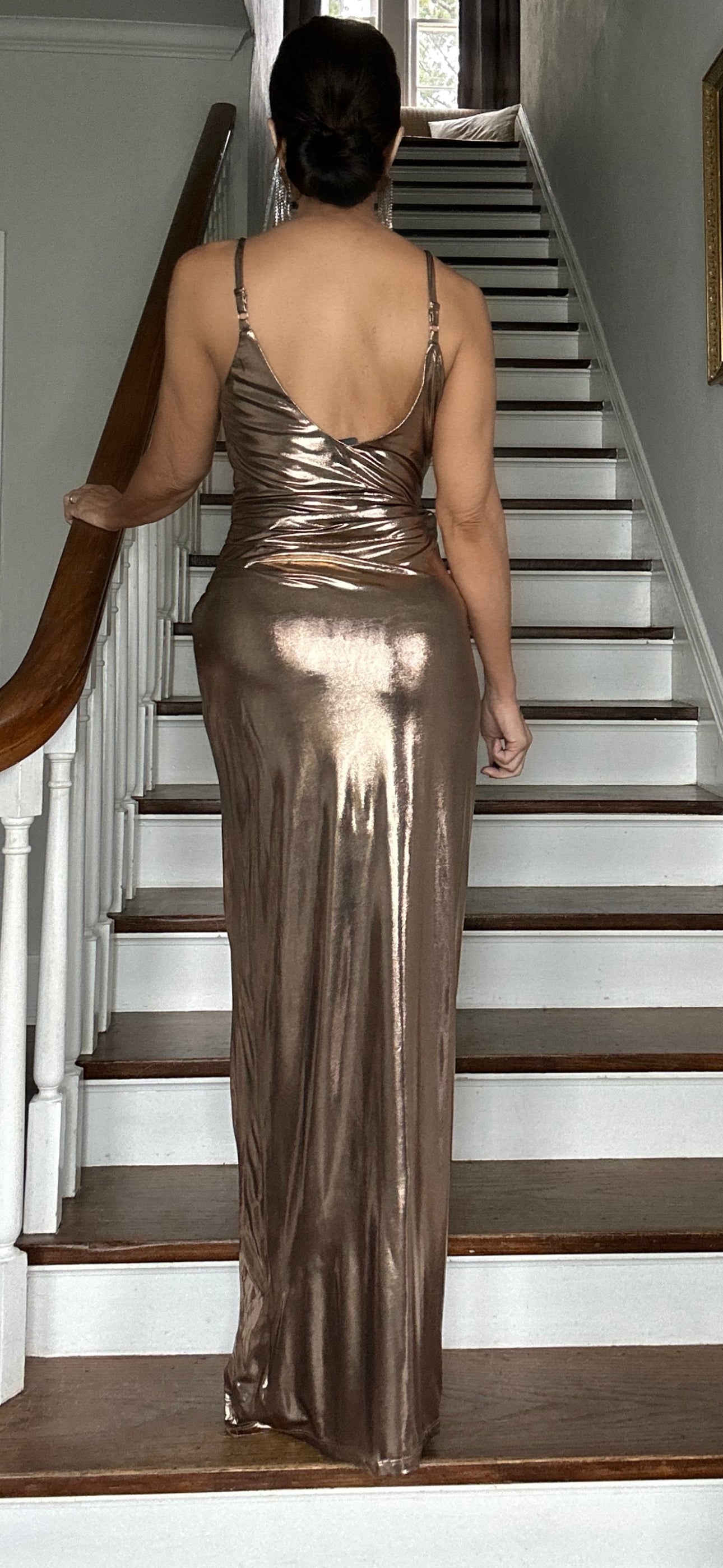 Gal Gold Metallic Wrap Formal