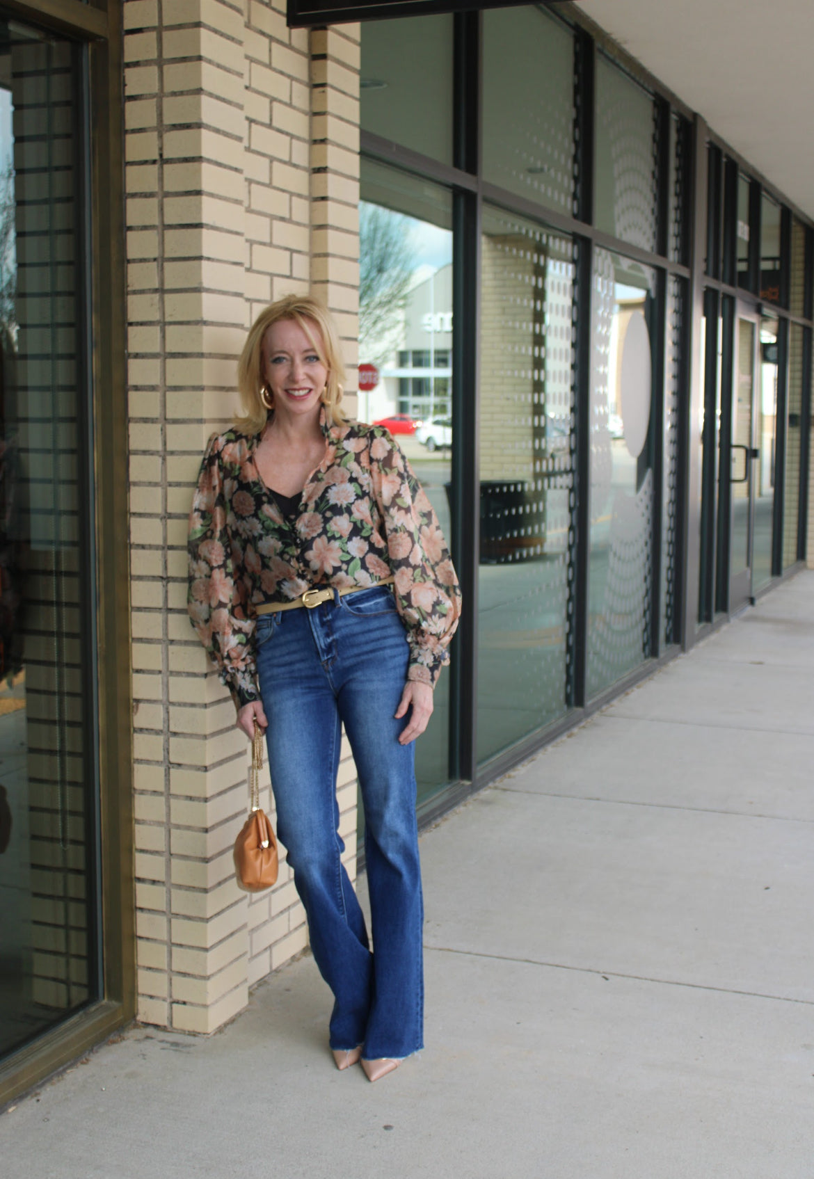 Marjorie mesh floral sheer top