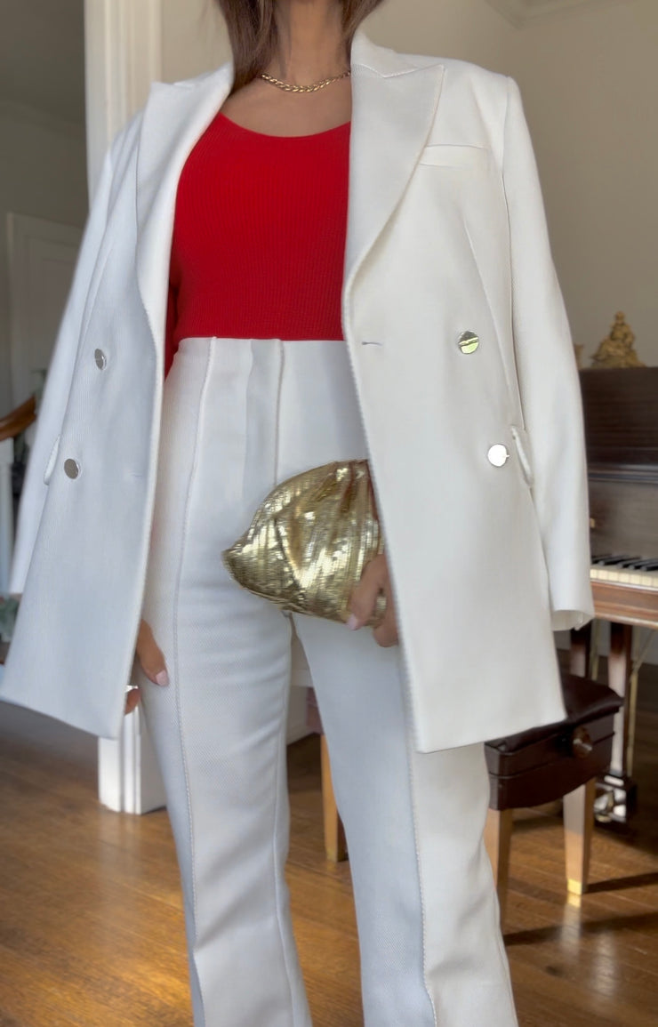 Charlies White Double Breasted Blazer