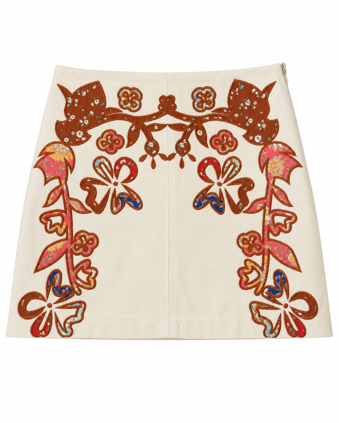 Connie Cream Floral Embroidered Shorts