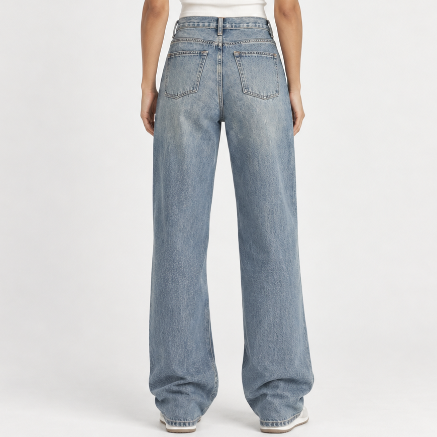 Maelle Light Wash Mid Rise Puddle Jeans
