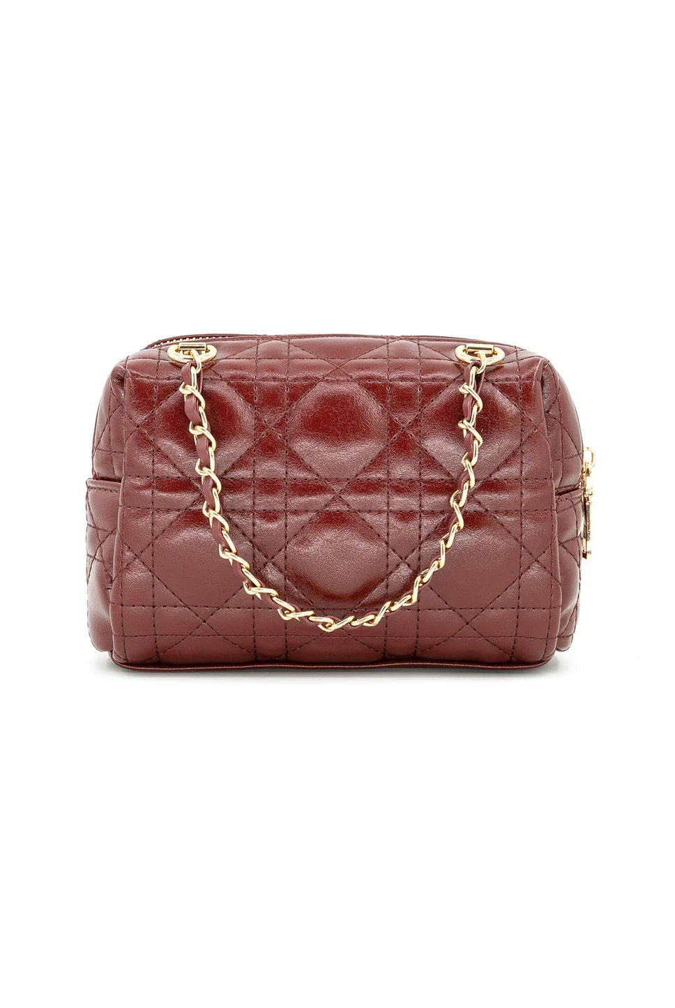 Sophia Burgundy Quilted Mini Tote Bag