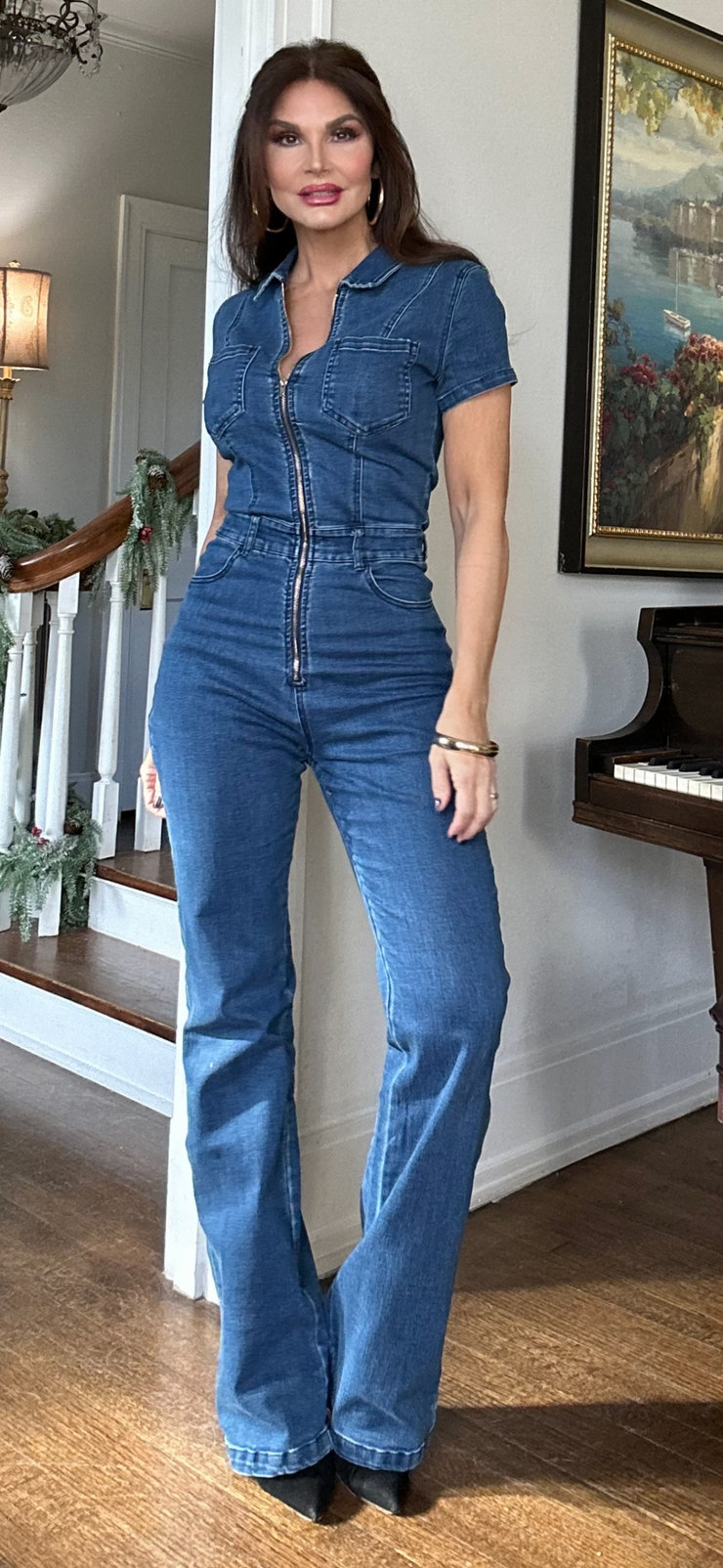 Dolly bootcut jean jumpsuit