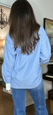Diana Blue Stripe Button Up Shirt