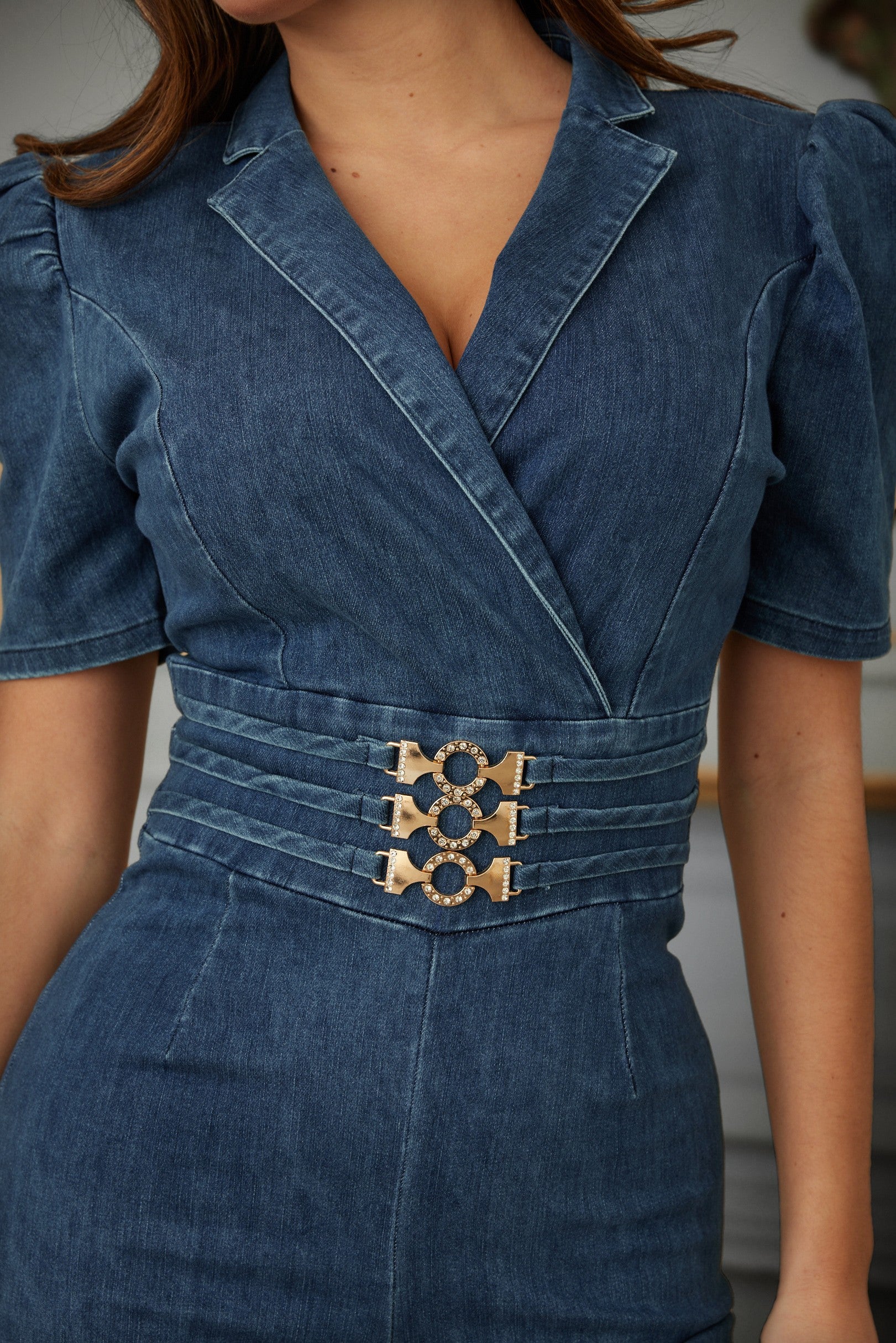 Daisy washed denim jumpsuit