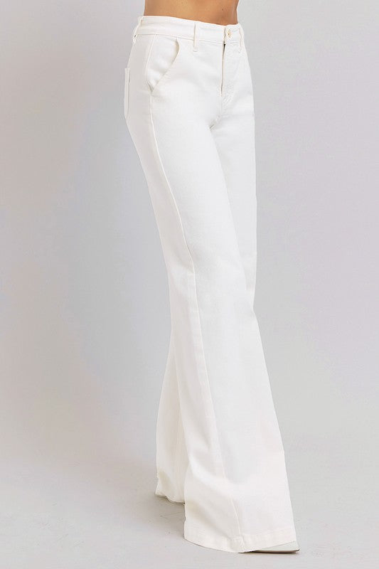 Miena white wide leg touser jean