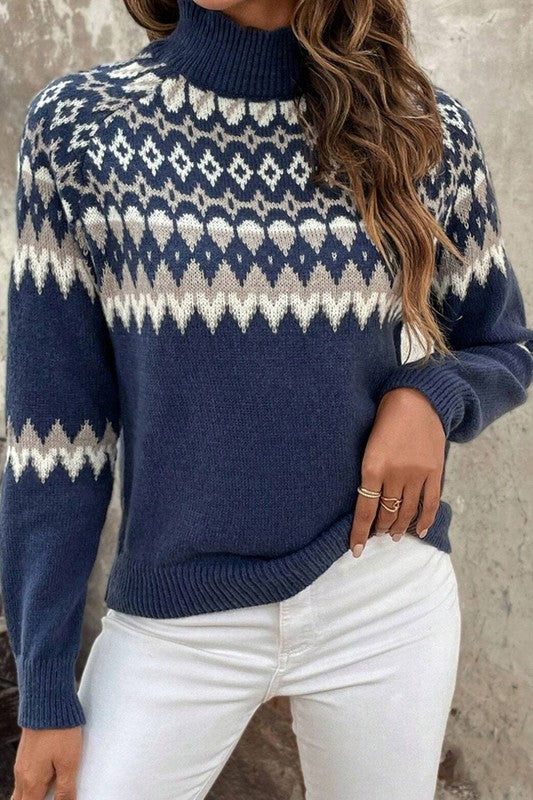 Aspen navy winter turtleneck sweater