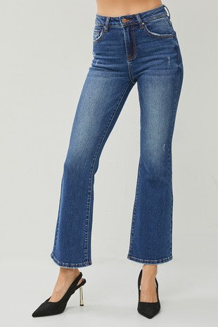 Angel vintage dark wash ankle flare jean