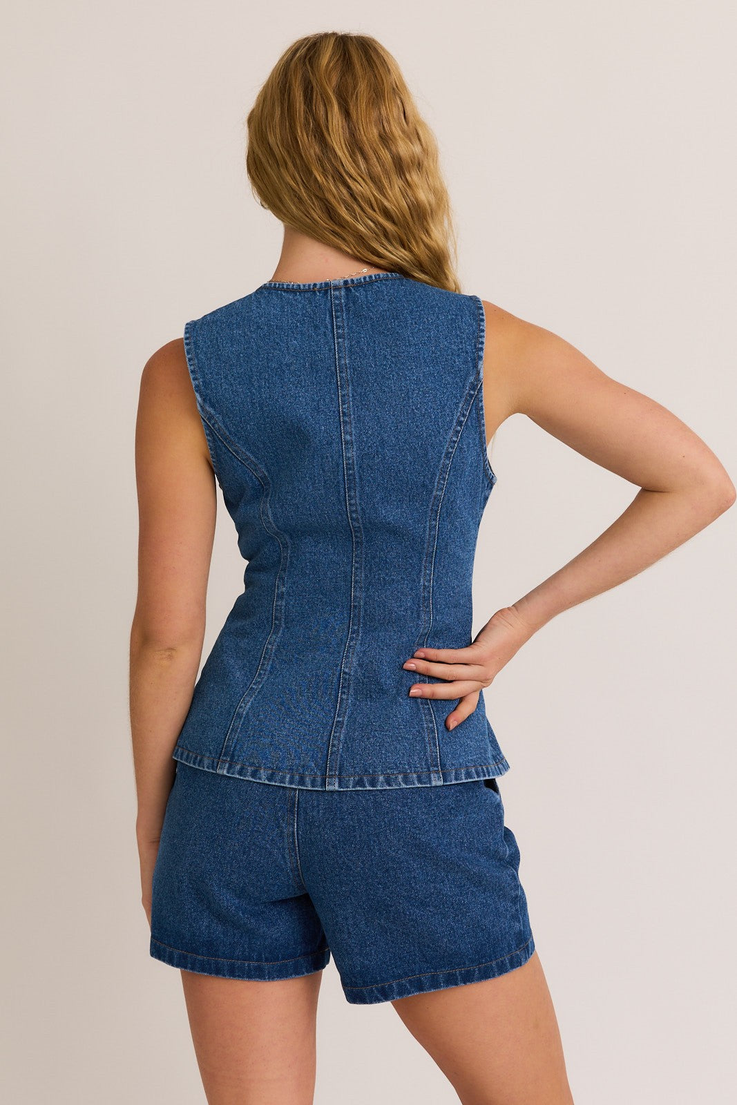 Brittany sleeveless jean vest