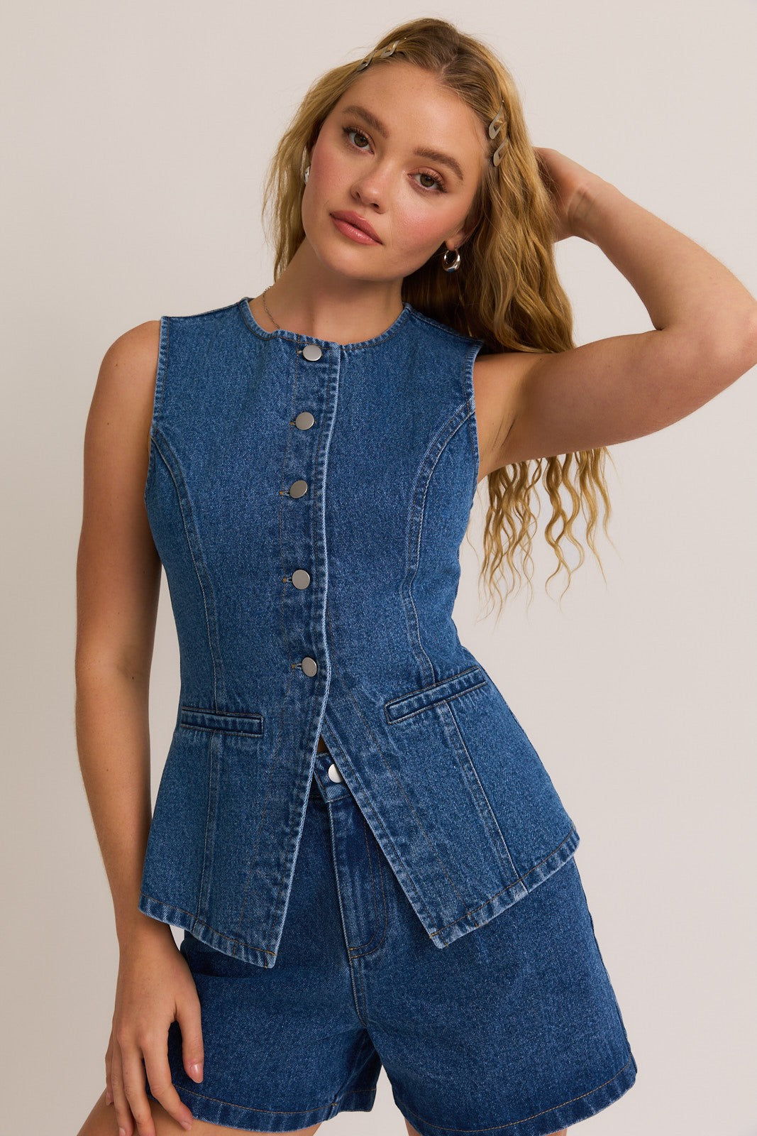 Brittany sleeveless jean vest