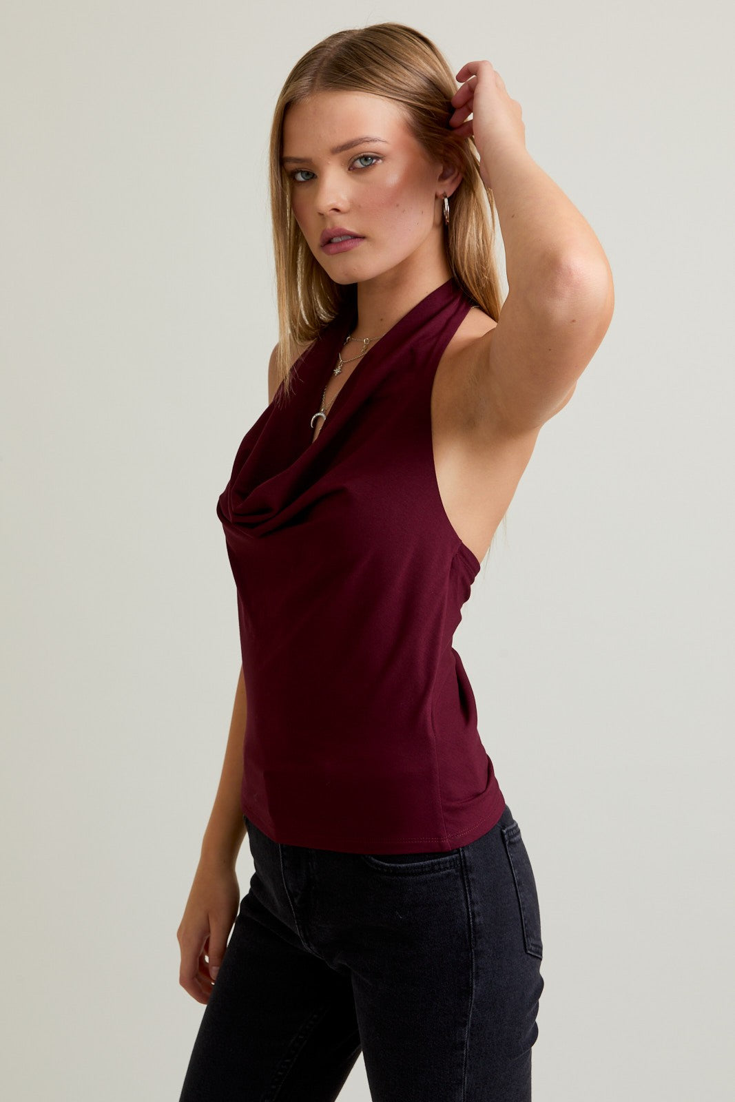 Marla Cowl Neck Halter Top