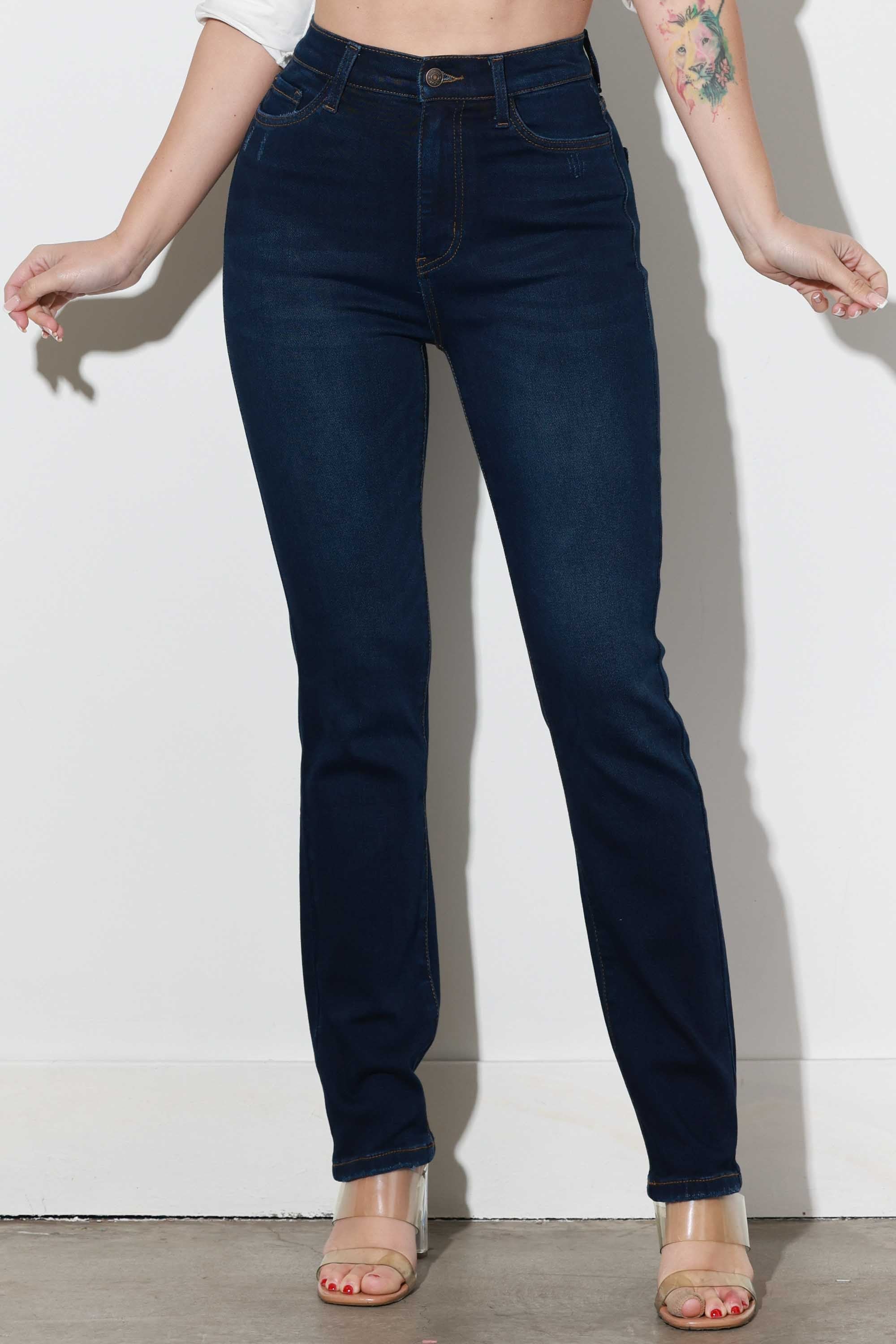 Cassidy Indigo high rise slim straight boot cut jean